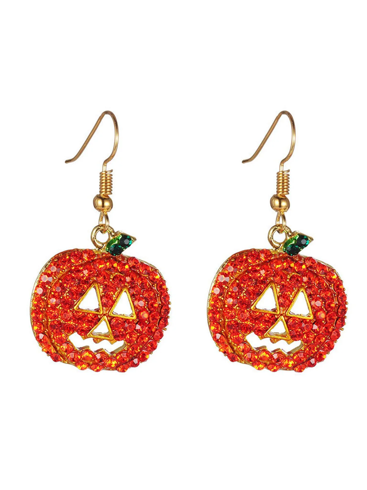 Halloween Strasssteine  Grimasse Kürbis Ohrringe - Image 3