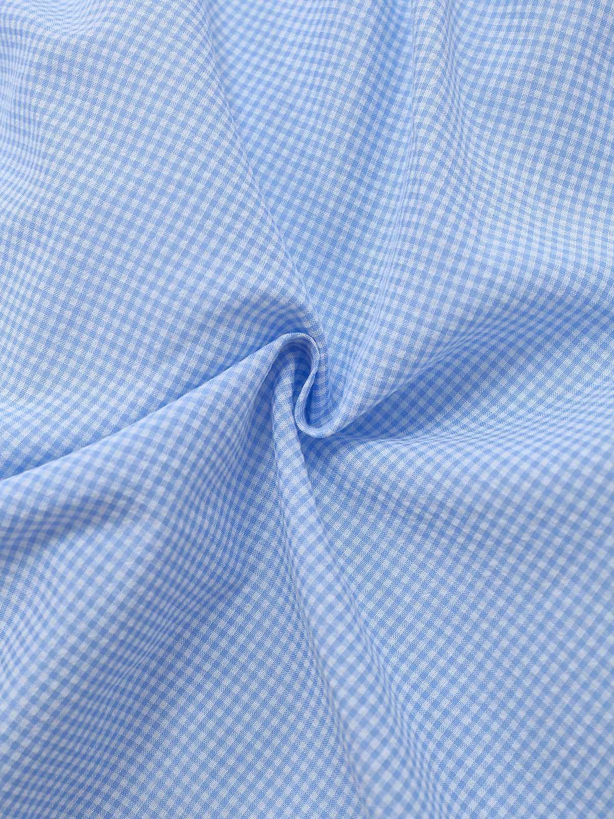 Hellblau 1950er Gingham Spitze Träger Swing Kleid - Image 5