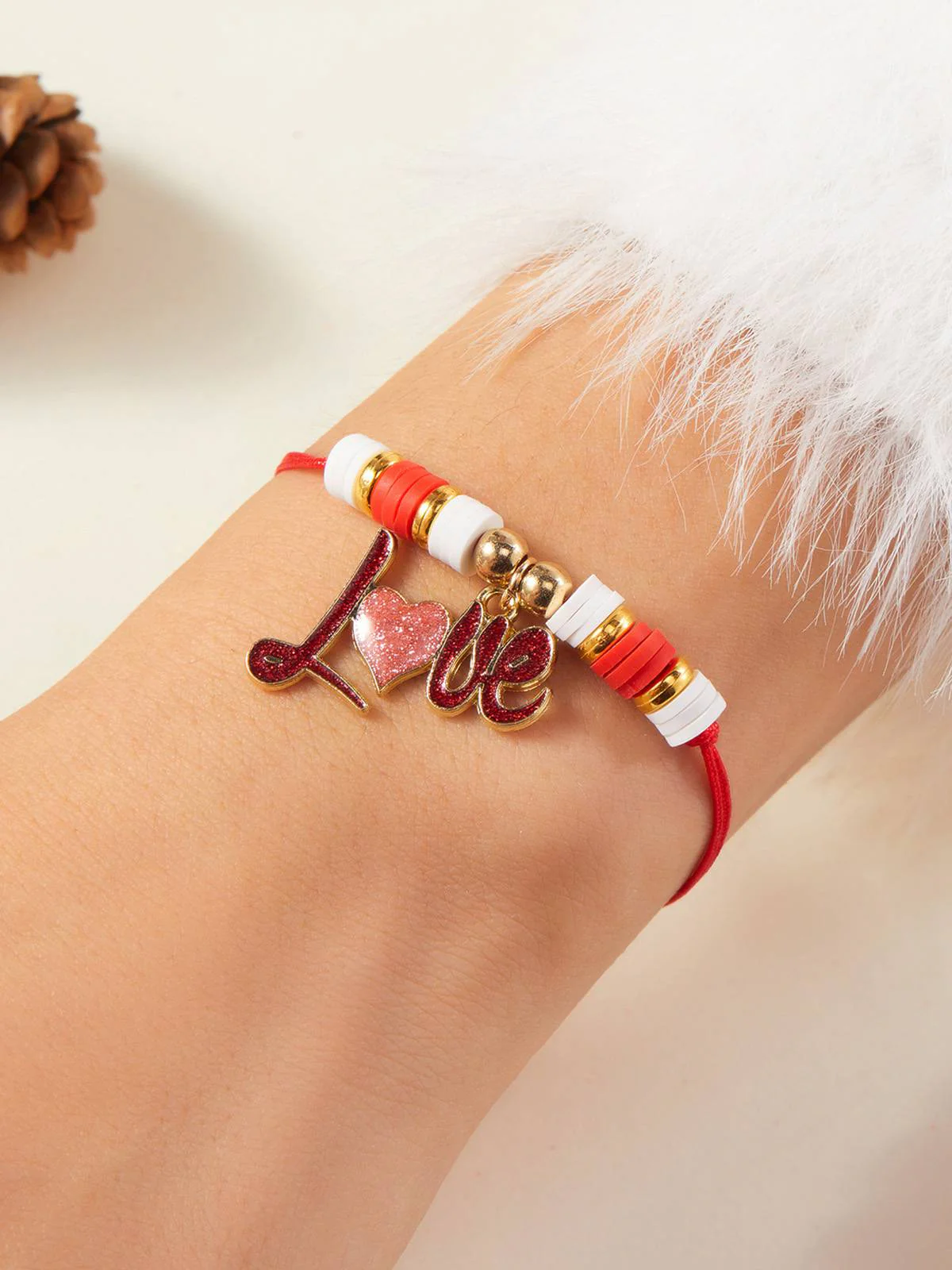 Herz Liebe Verstellbar Gewebt Valentinstag Armband - Image 5