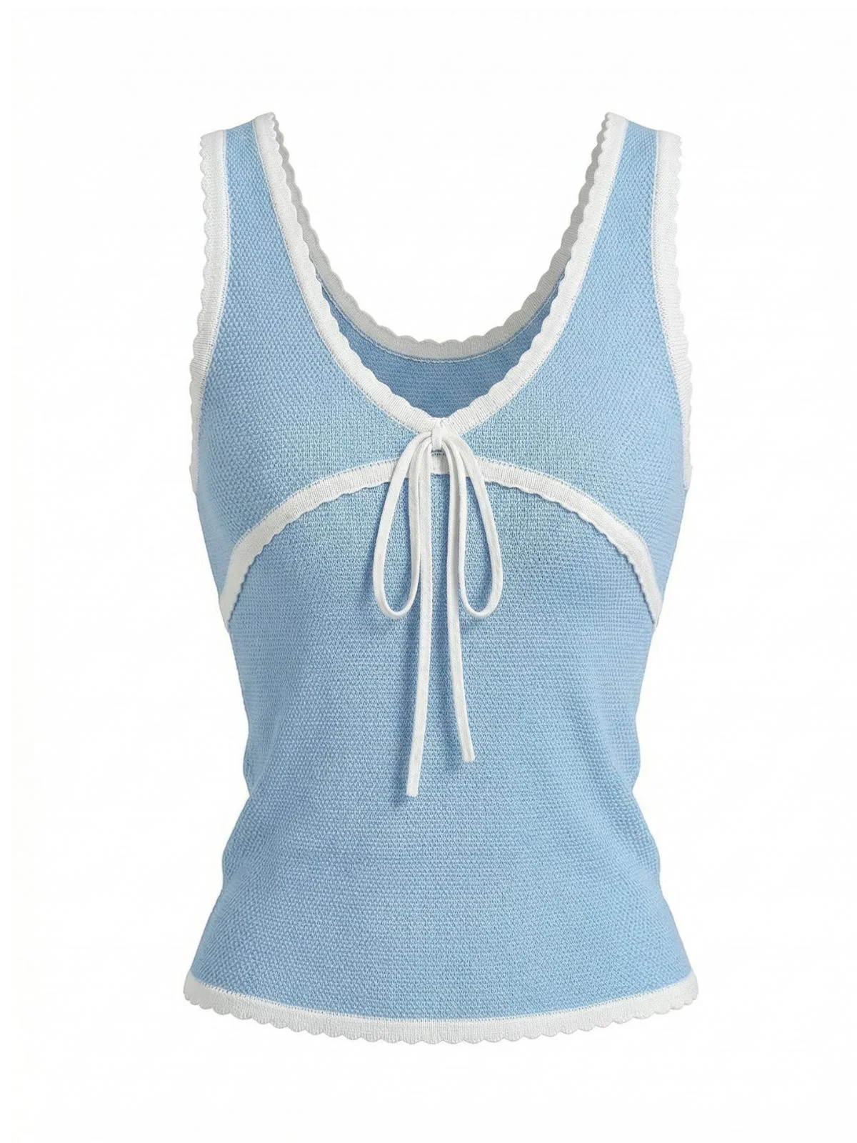 Himmelblau Y2k Muschelsaum Tank Top - Image 3