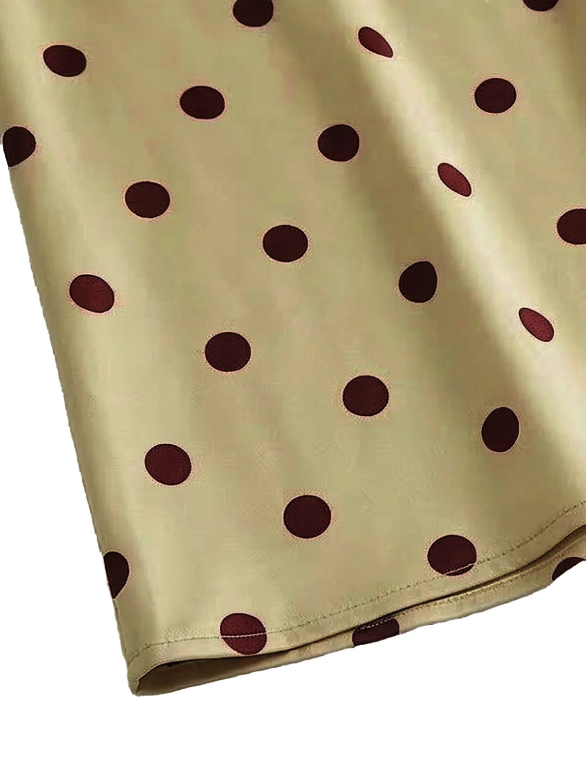 Khaki 1930er V-Ausschnitt Polka Dot Spitzenbesatz Ärmelloses Kleid - Image 6