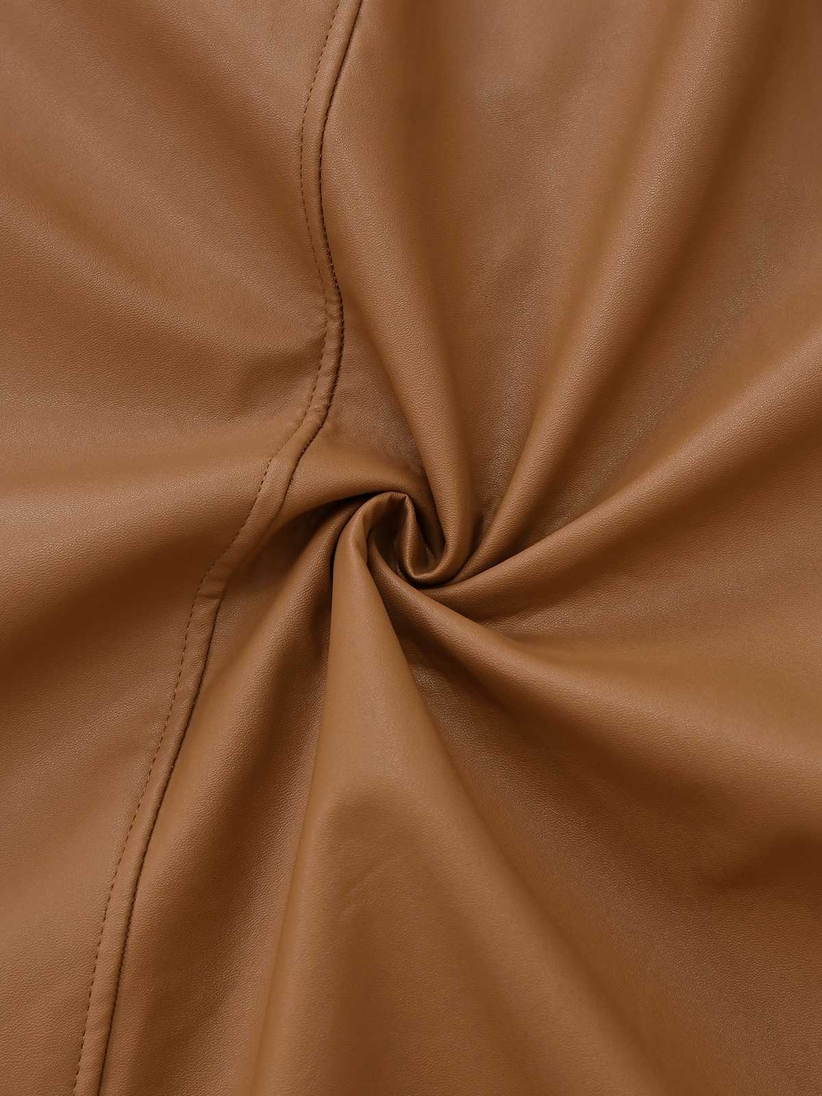 1940er Kontrastierend Kunst Sherpa Fleece Revers Lang Mantel - Image 9