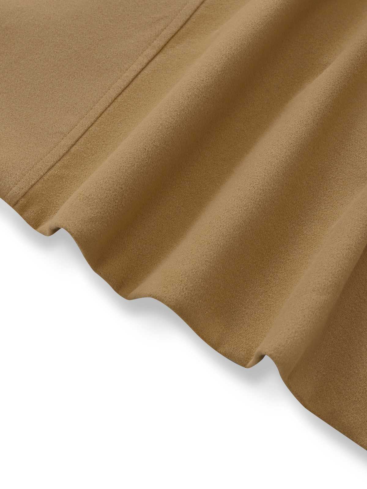 Khaki 1940er Revers Zweireihig Gürtel Mantel - Image 7