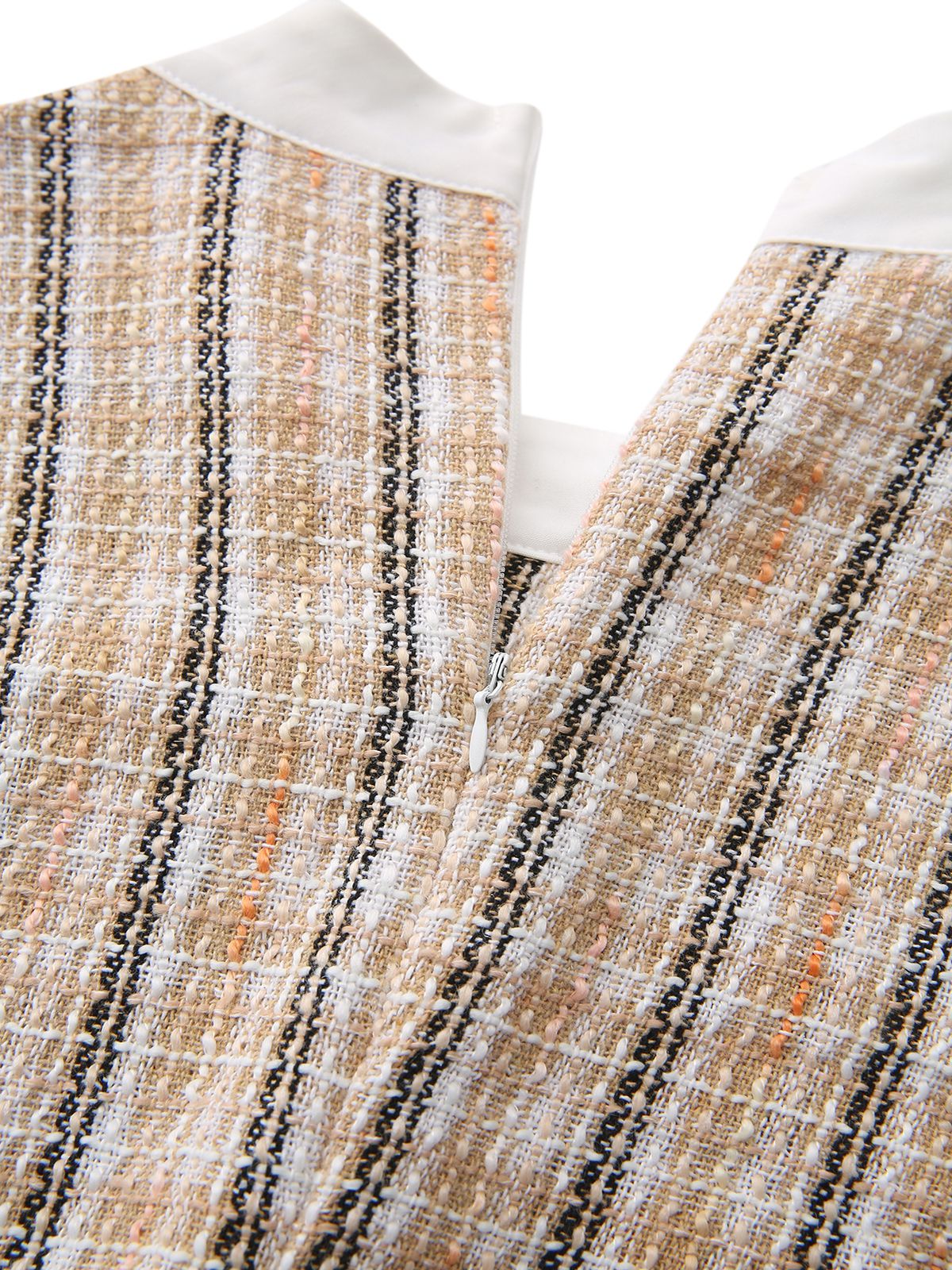 Khaki 1940er Vintage Patchwork Langärmel Kleid - Image 7