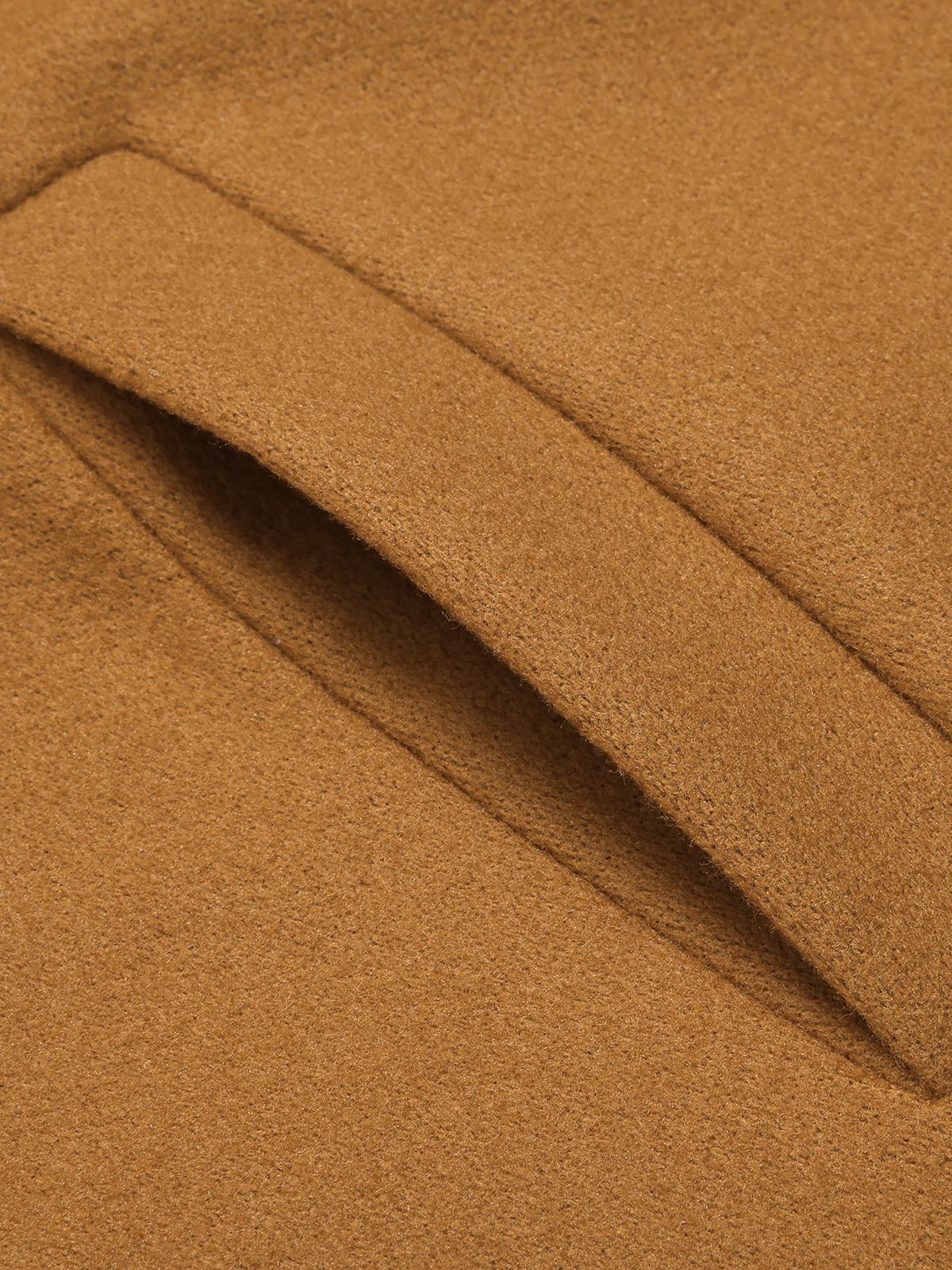 Khaki 1960er Umschlagkragen Solide Gürtel Mantel - Image 4