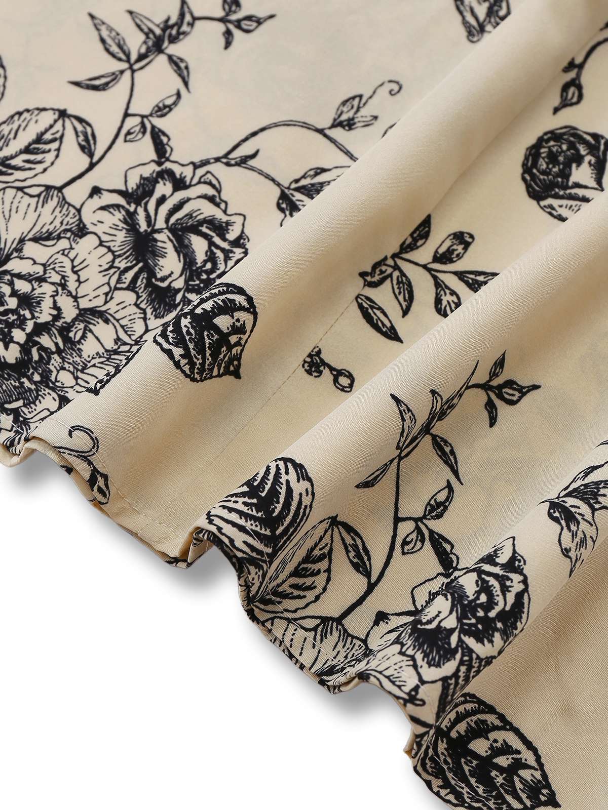 Khaki 1970er Gestricktes Quadratischer Hals Blumen Kleid - Image 6