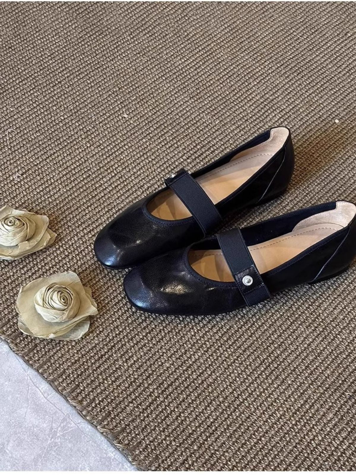 Kunstleder Mary Jane Flats mit abnehmbaren 3D-Blüten - Image 6