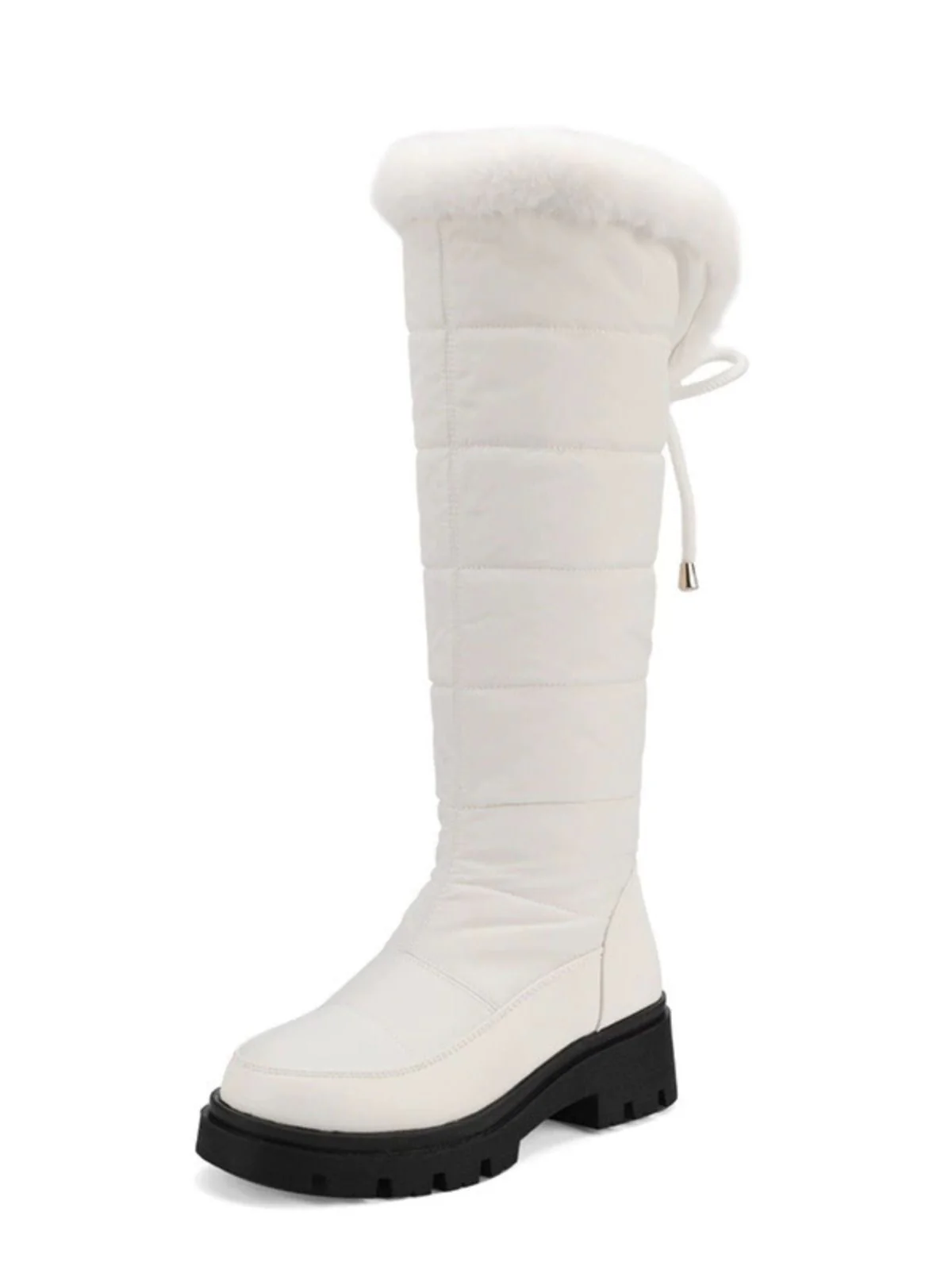 Kunstpelz Kniehoch Schneefall Stoff Stiefel - Image 2