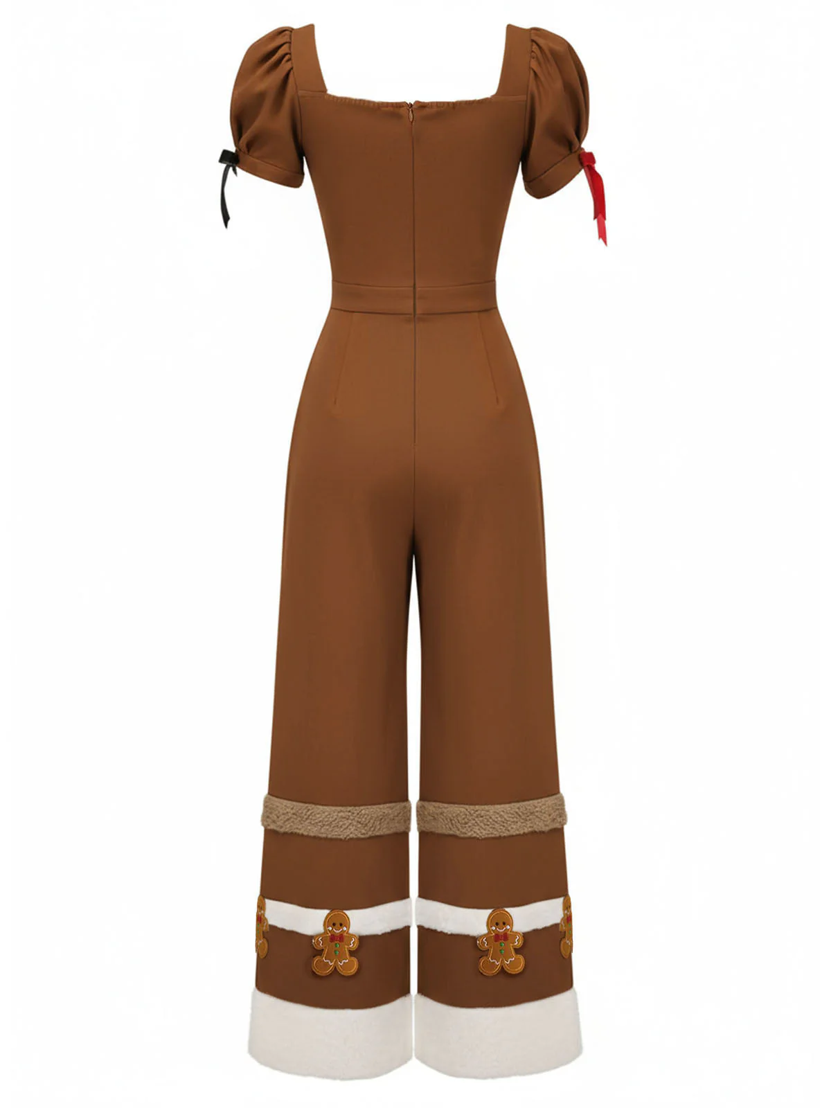 Kurkuma 1950er Lebkuchen Plüschbesatz Jumpsuit - Image 2