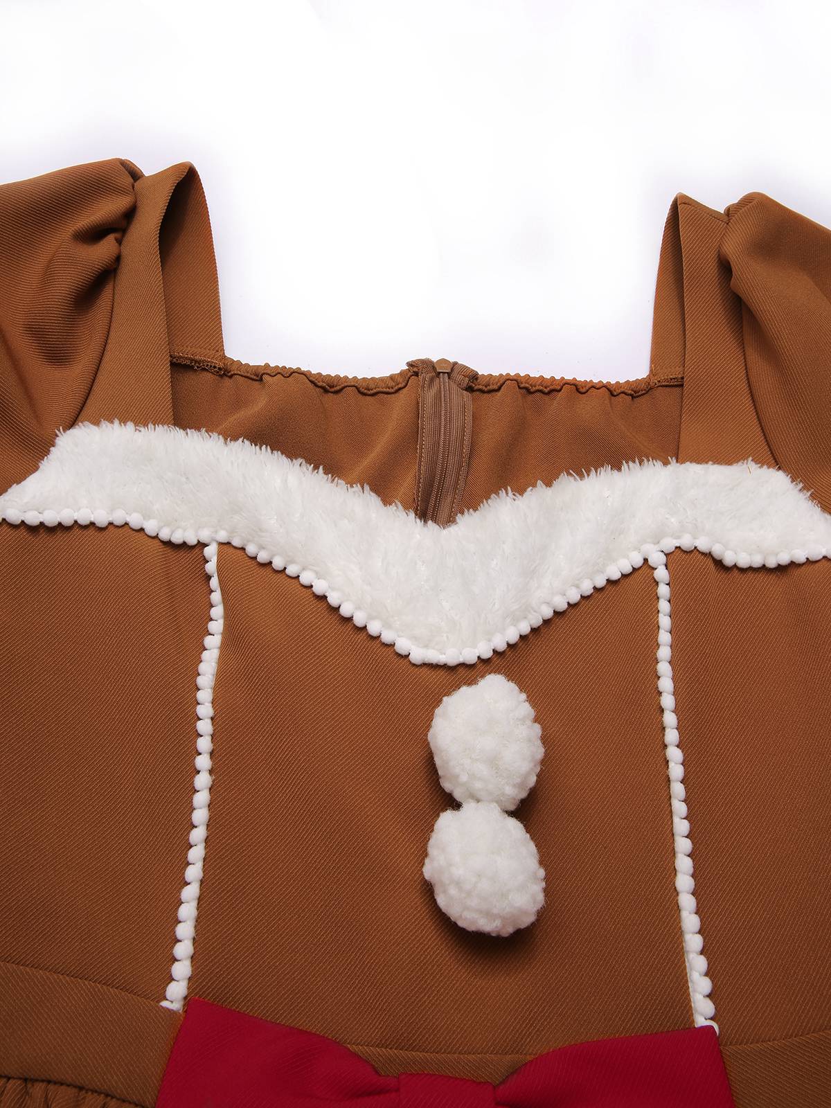Kurkuma 1950er Lebkuchenmann Plüschbesatz Kleid - Image 5