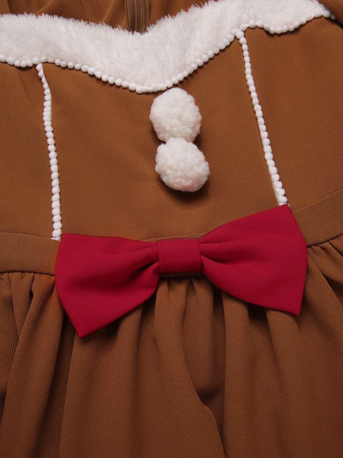 Kurkuma 1950er Lebkuchenmann Plüschbesatz Kleid - Image 6