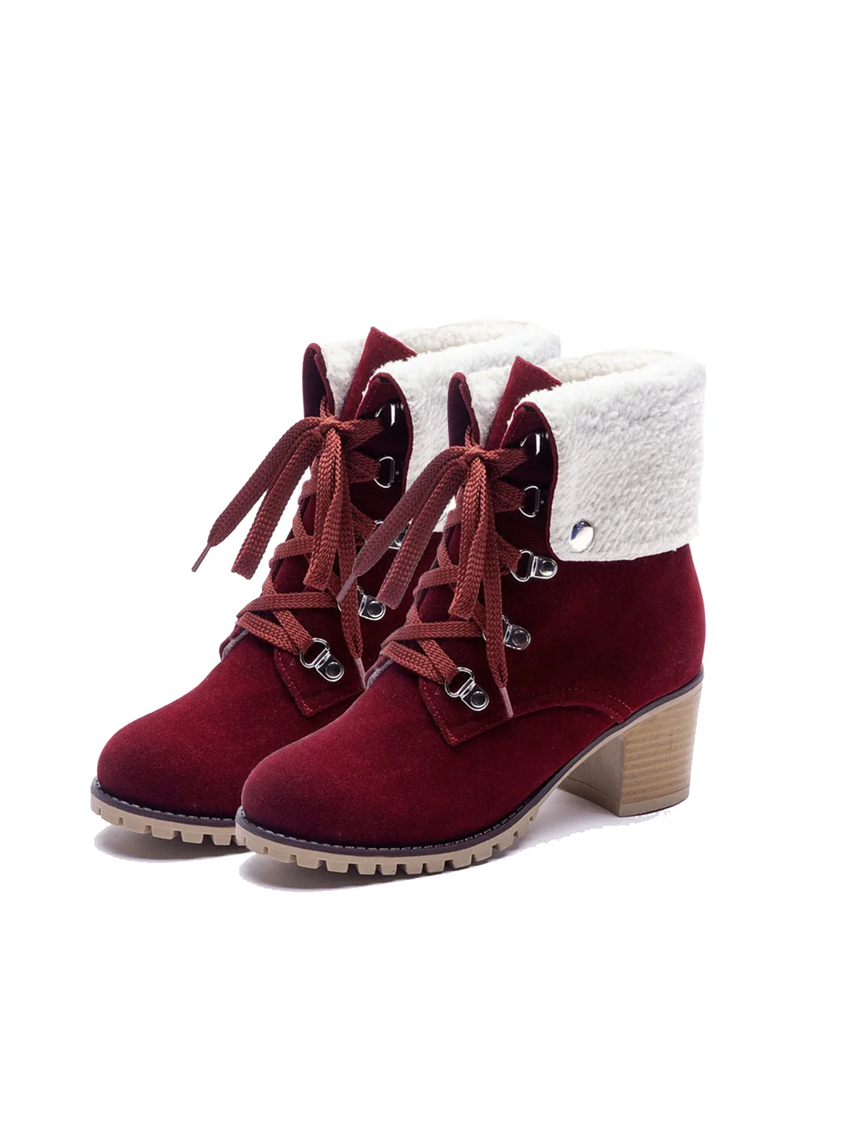 Weinrot Kurze Martin Britischen Stil Stiefel