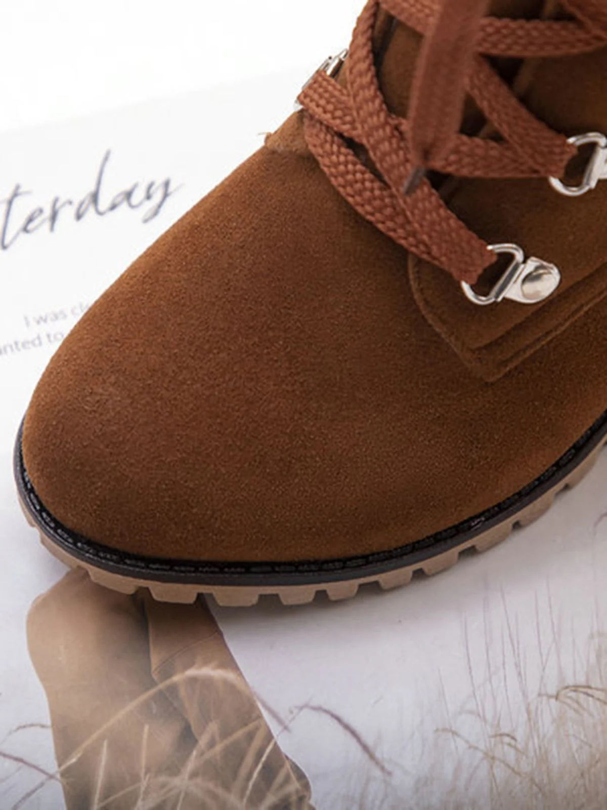 Weinrot Kurze Martin Britischen Stil Stiefel - Image 18