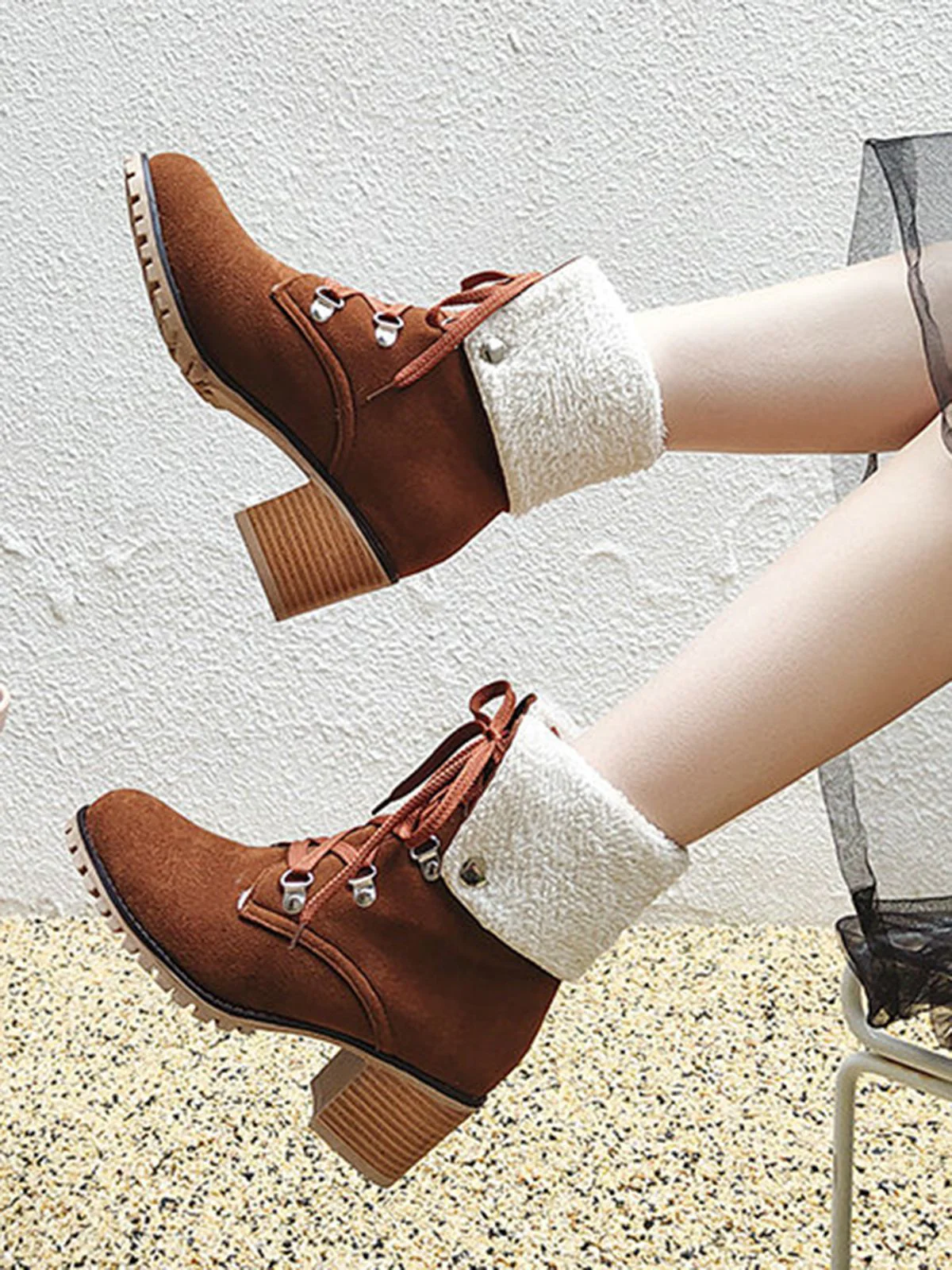 Weinrot Kurze Martin Britischen Stil Stiefel - Image 20