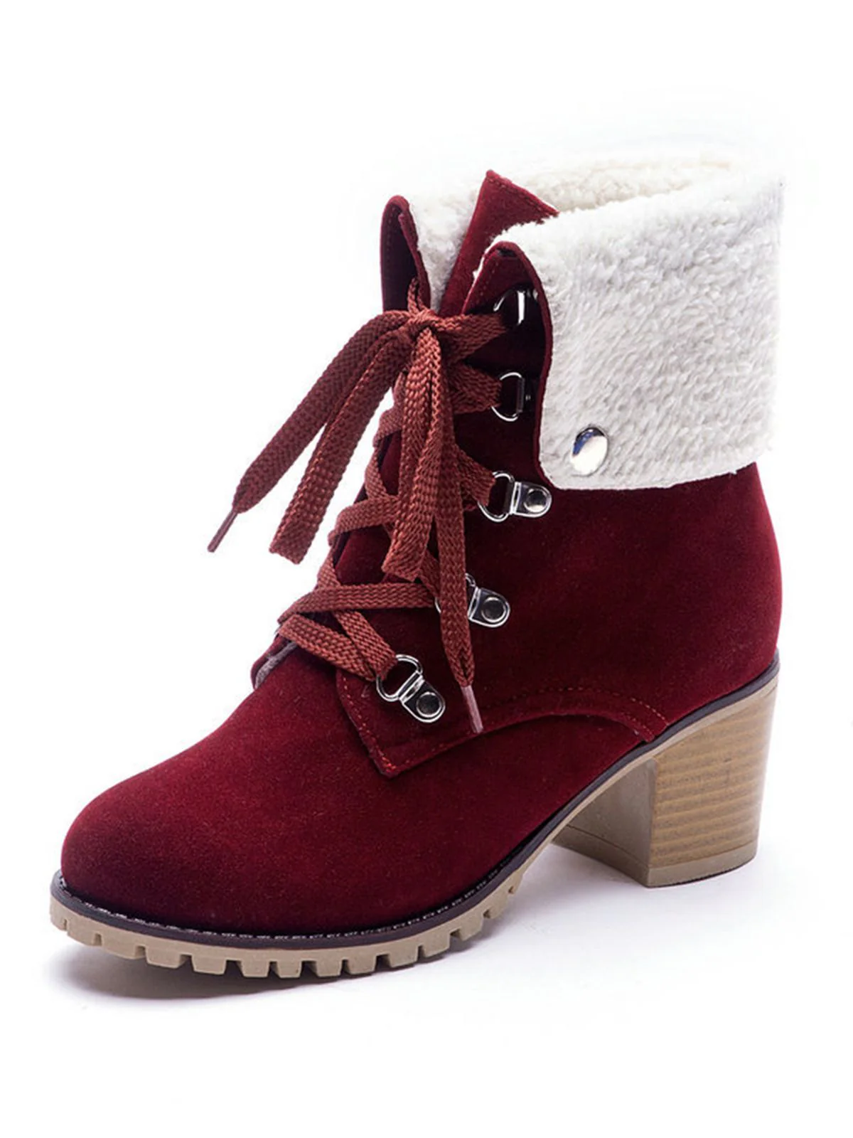 Weinrot Kurze Martin Britischen Stil Stiefel - Image 3