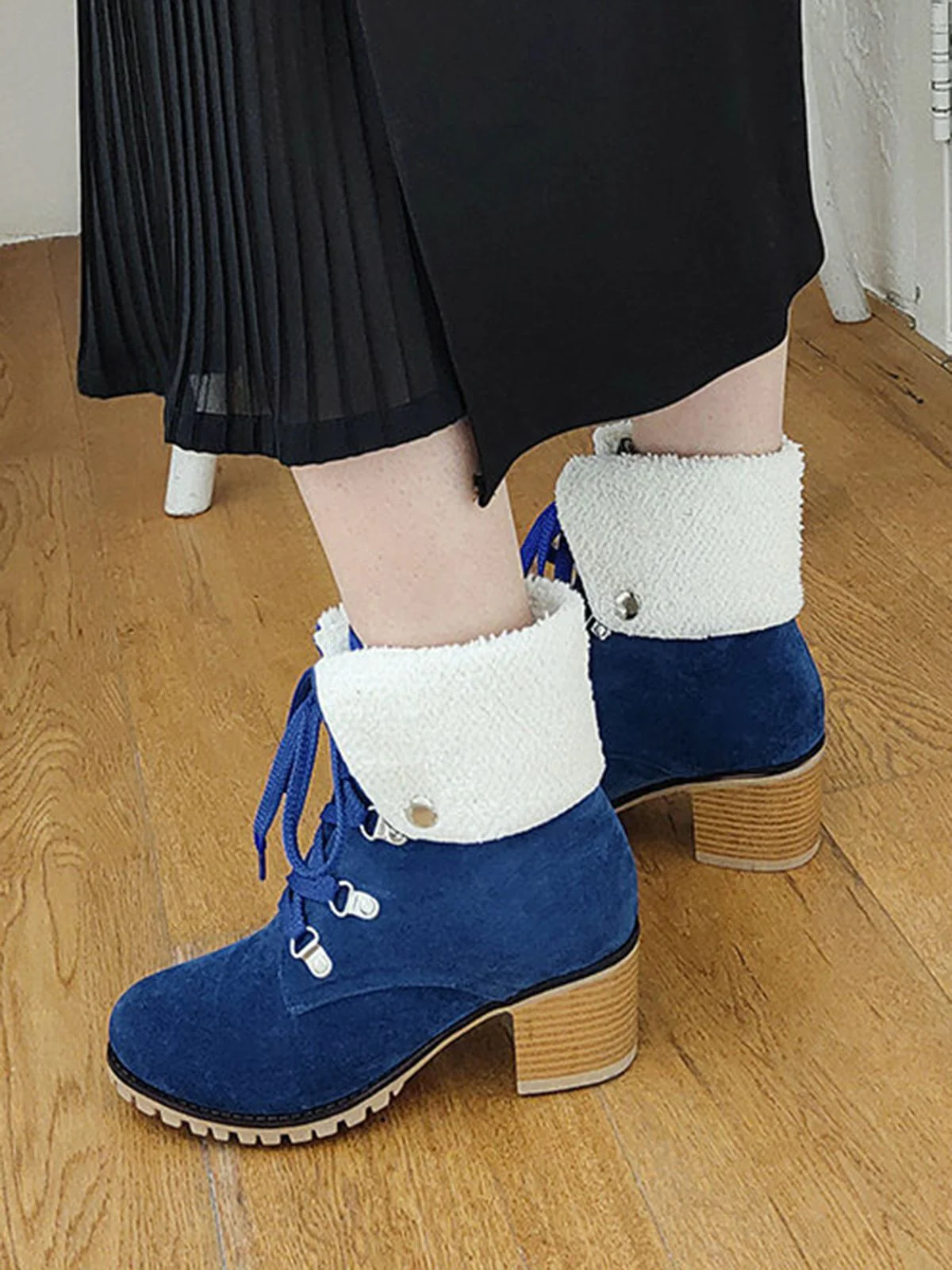 Weinrot Kurze Martin Britischen Stil Stiefel - Image 8