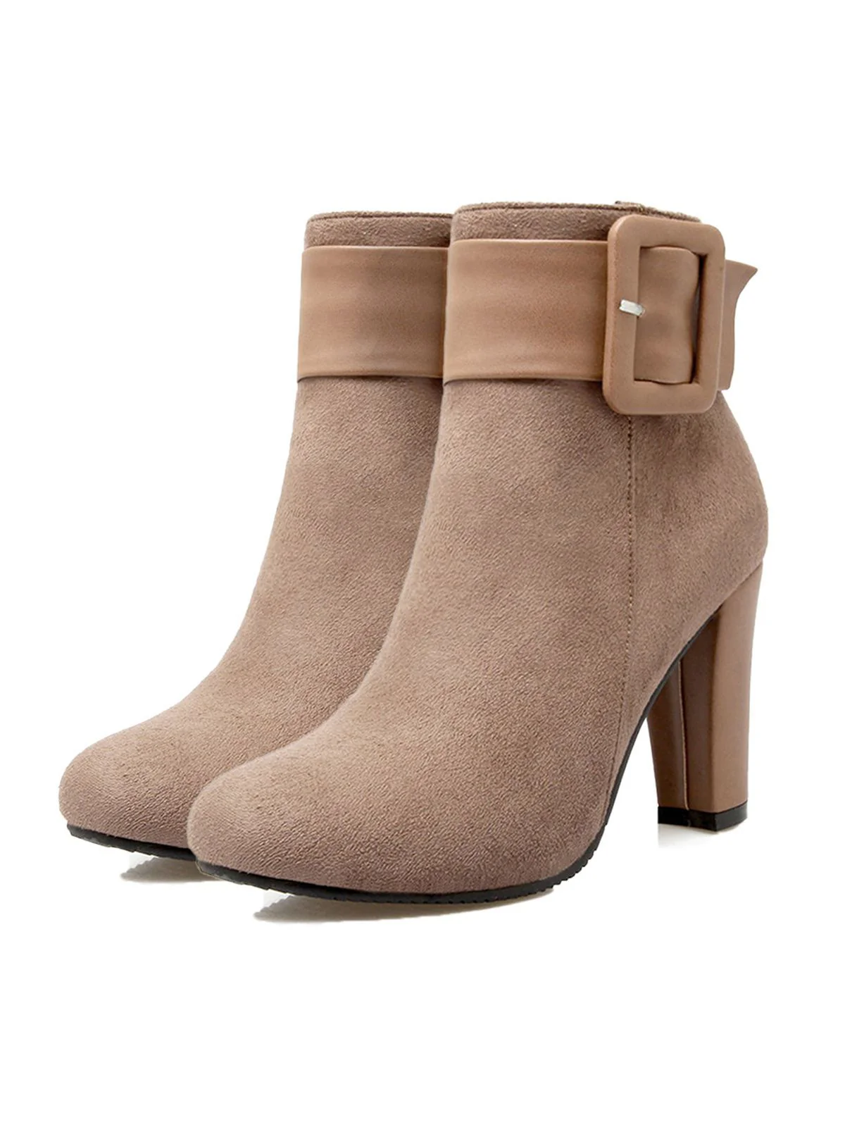 Retro Solide Dicker Absatz Kurze Stiefel - Image 11