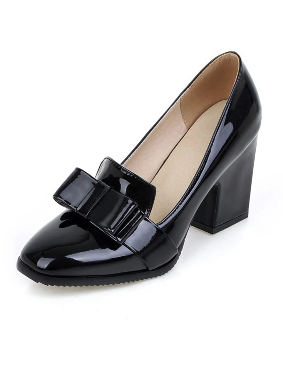 Lack Leder Bogen Glänzende High Heels - Image 2