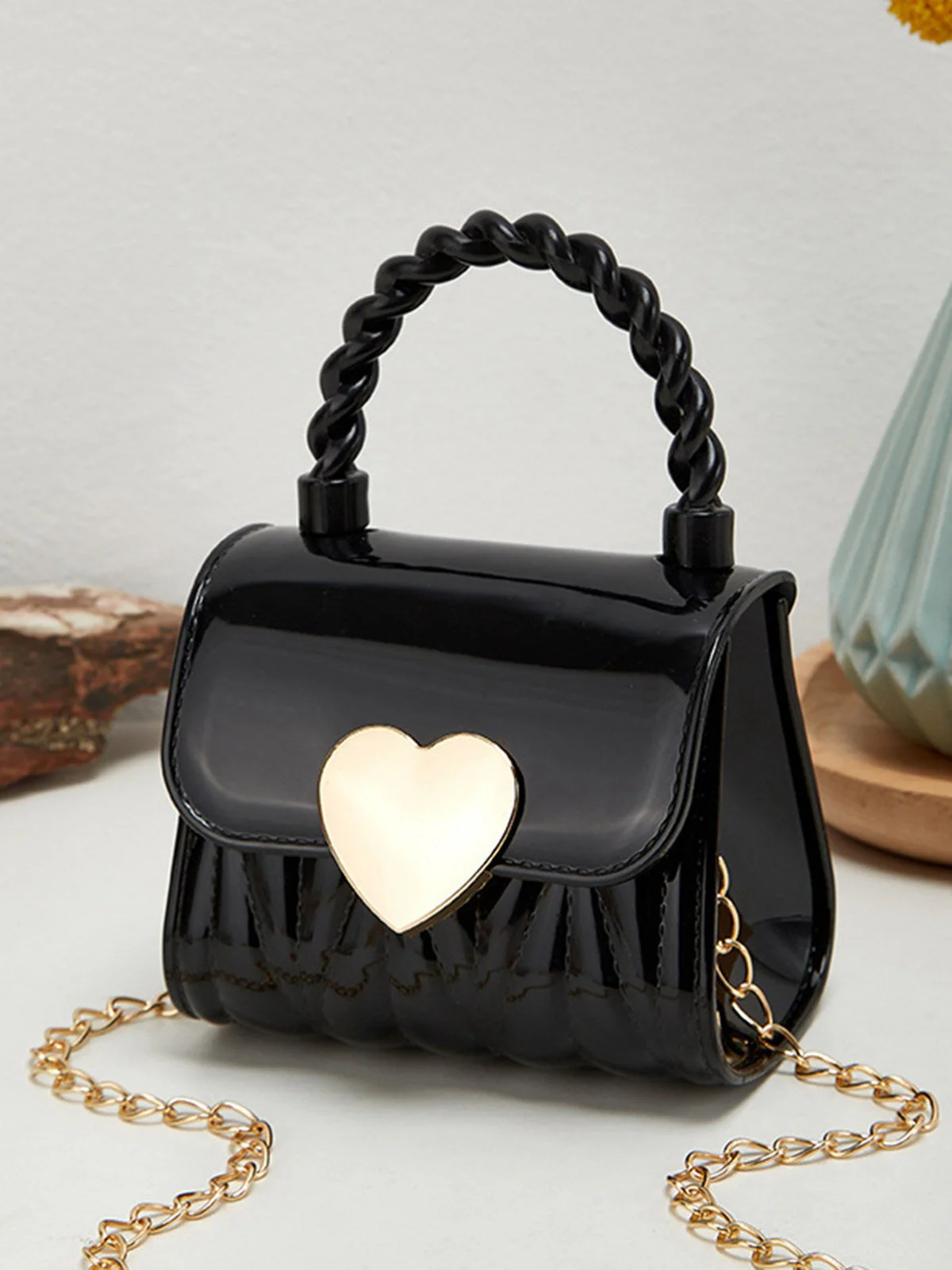 Lack Leder LOVE Mini Handtasche - Image 3