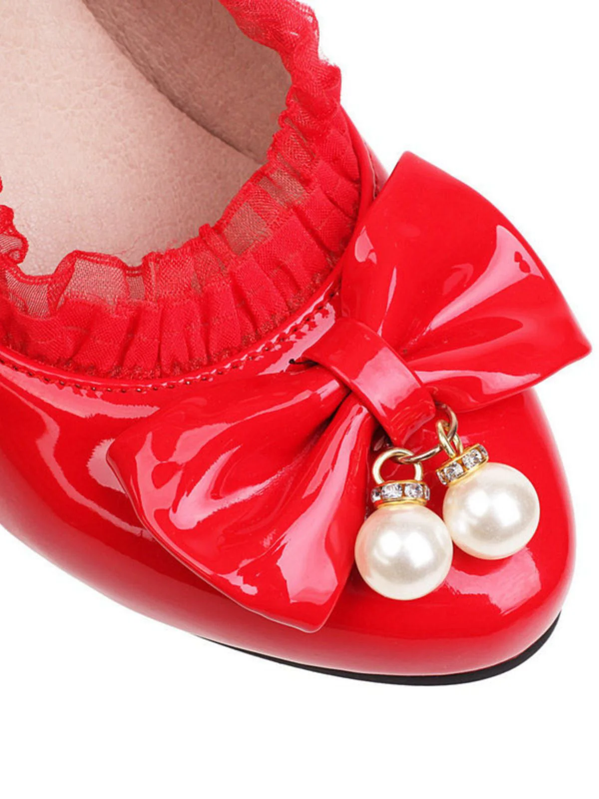 Lackleder Bogen Lolita High Heels - Image 9