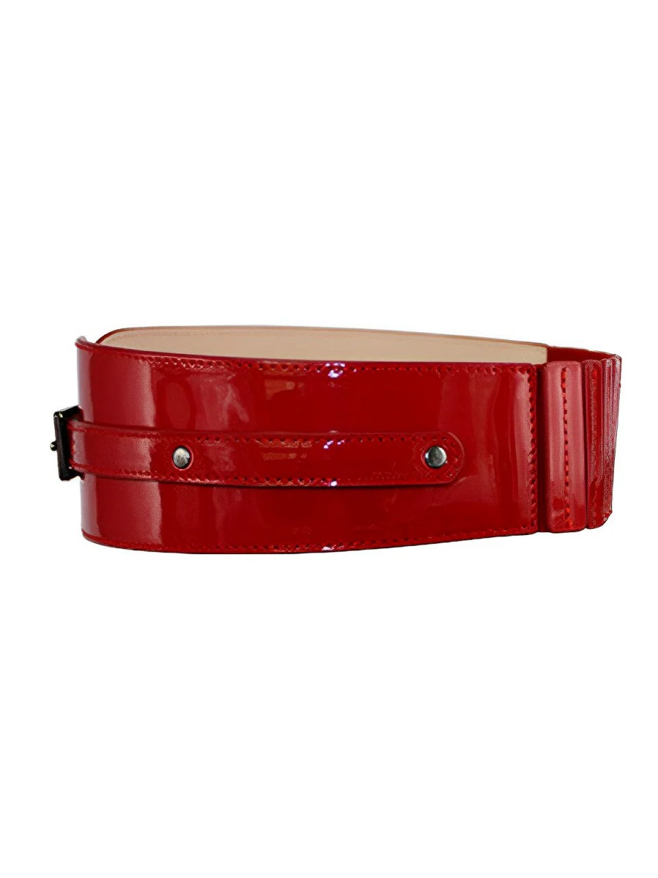 Lackleder Schnalle Vintage Breiter Gürtel - Image 4
