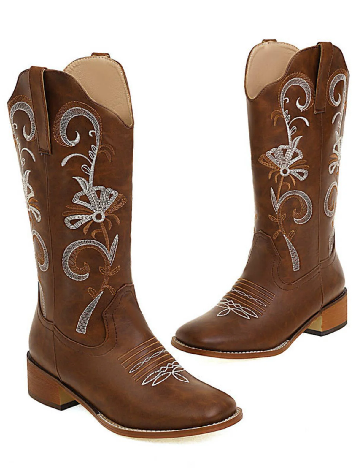 LANGE STIEFEL AUS BESTICKTEM LEDER - Image 2