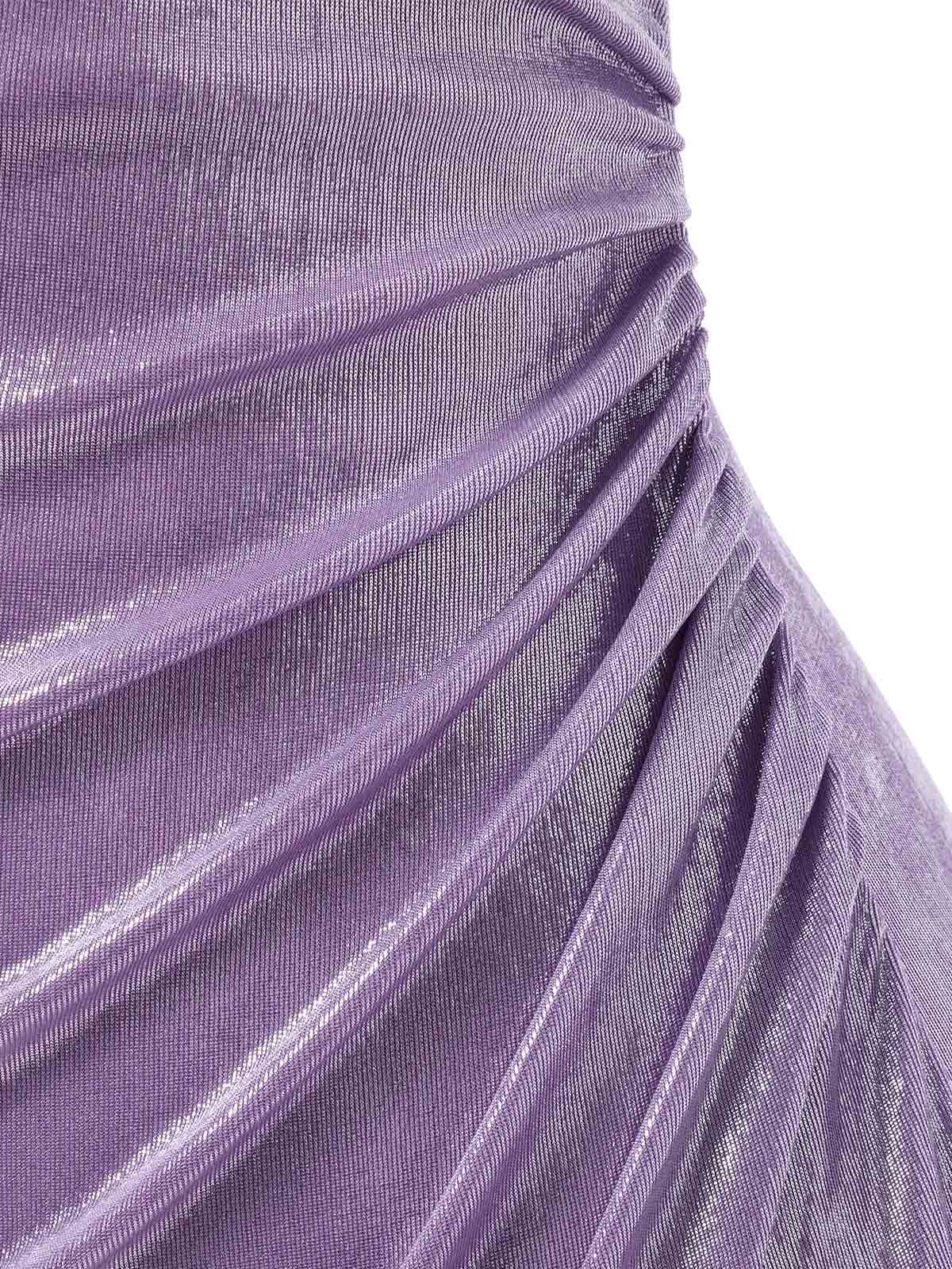Lavendel 1960er Wasserfallausschnitt Hoher-Schlitz Perlglanz Kleid - Image 7