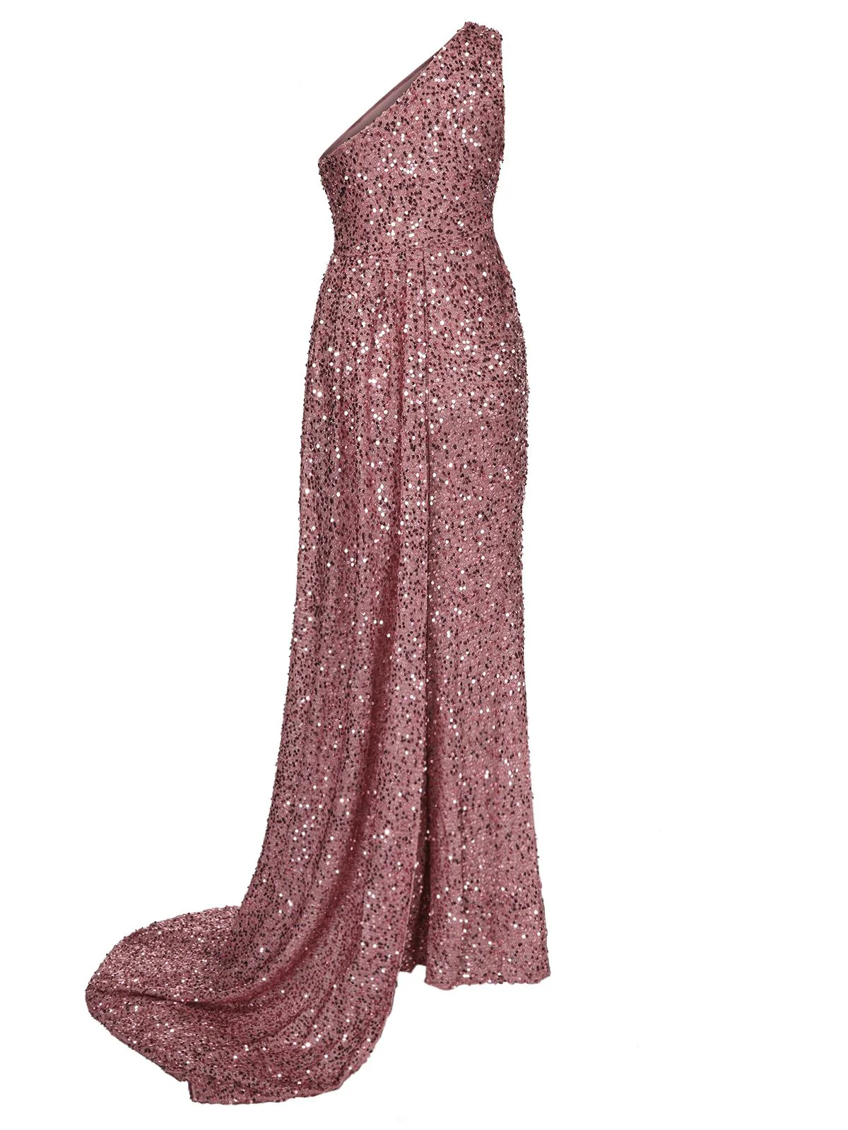 Lila 1920er Eine Schulter Pailletten Maxi Kleid - Image 2