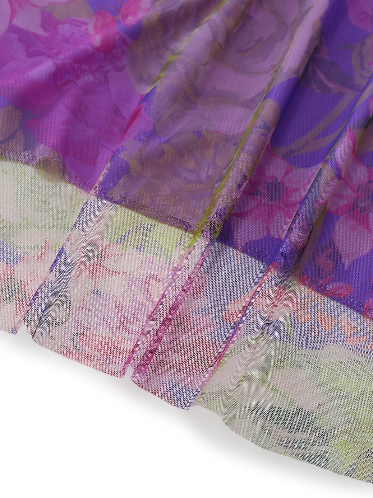 Lila 1930er Netz Eine Schulter 3D Blumen Abend Kleid - Image 4