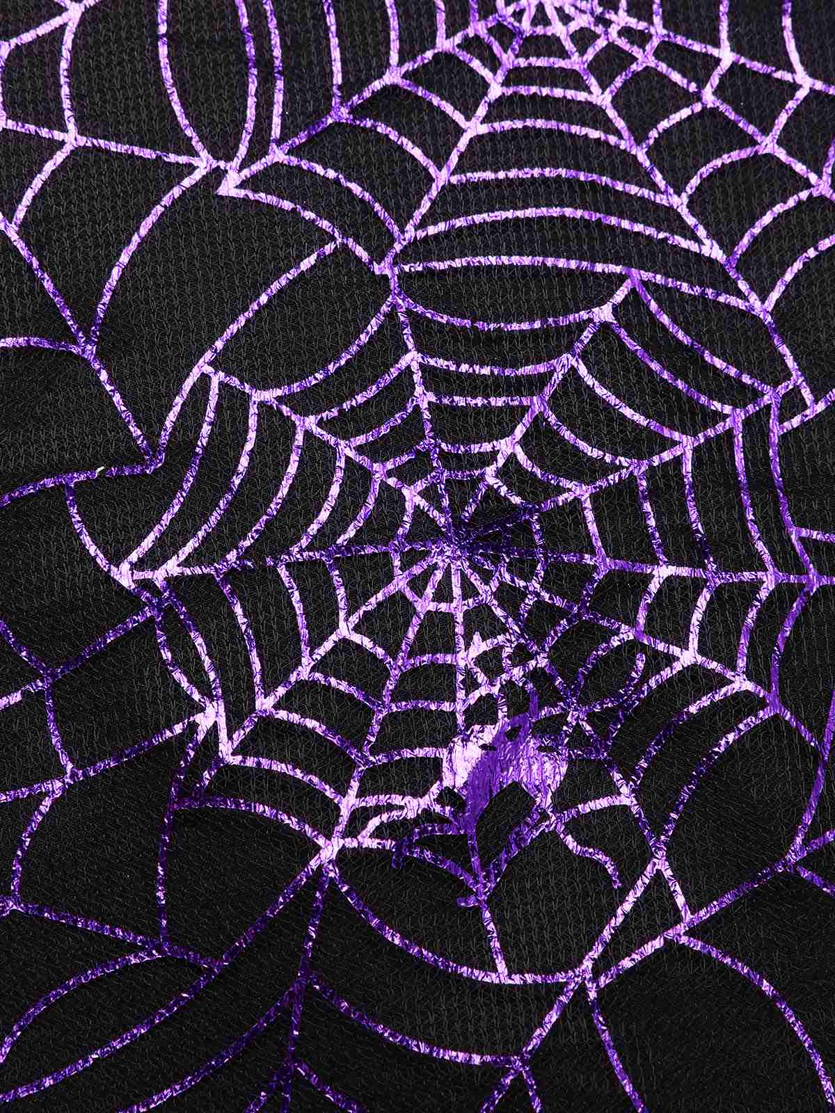 Lila 1950er Halloween Laser Masche Spinnennetz Halter Kleid - Image 6