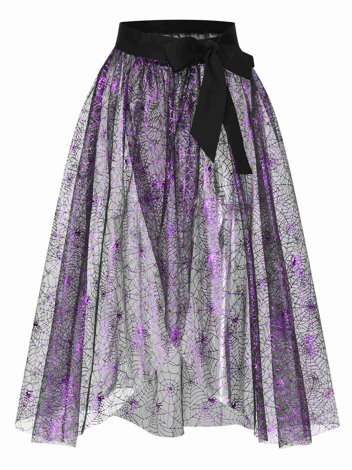 Lila 1950er Spinnennetz Masche Rock Vertuschung - Image 2