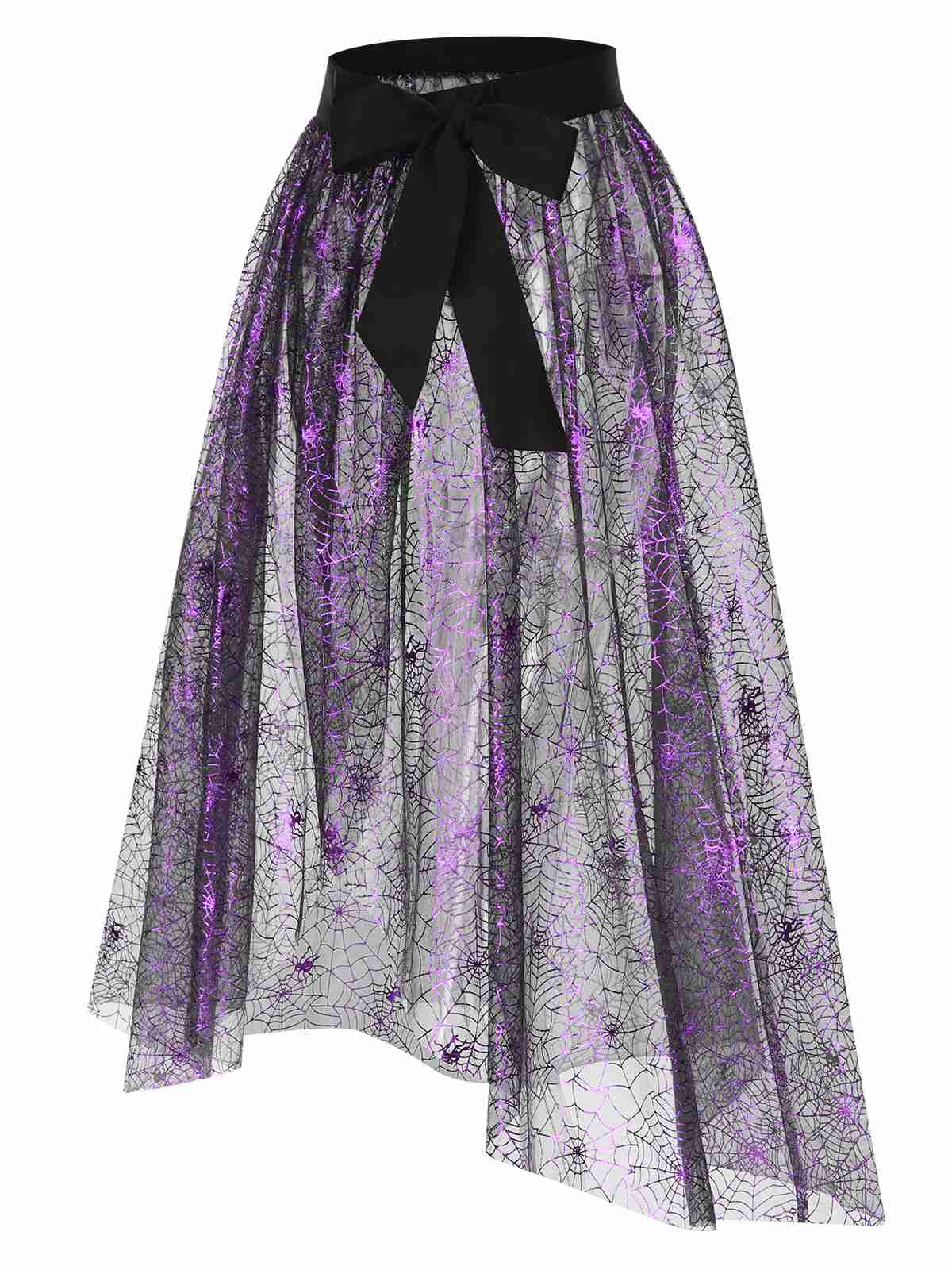 Lila 1950er Spinnennetz Masche Rock Vertuschung - Image 3