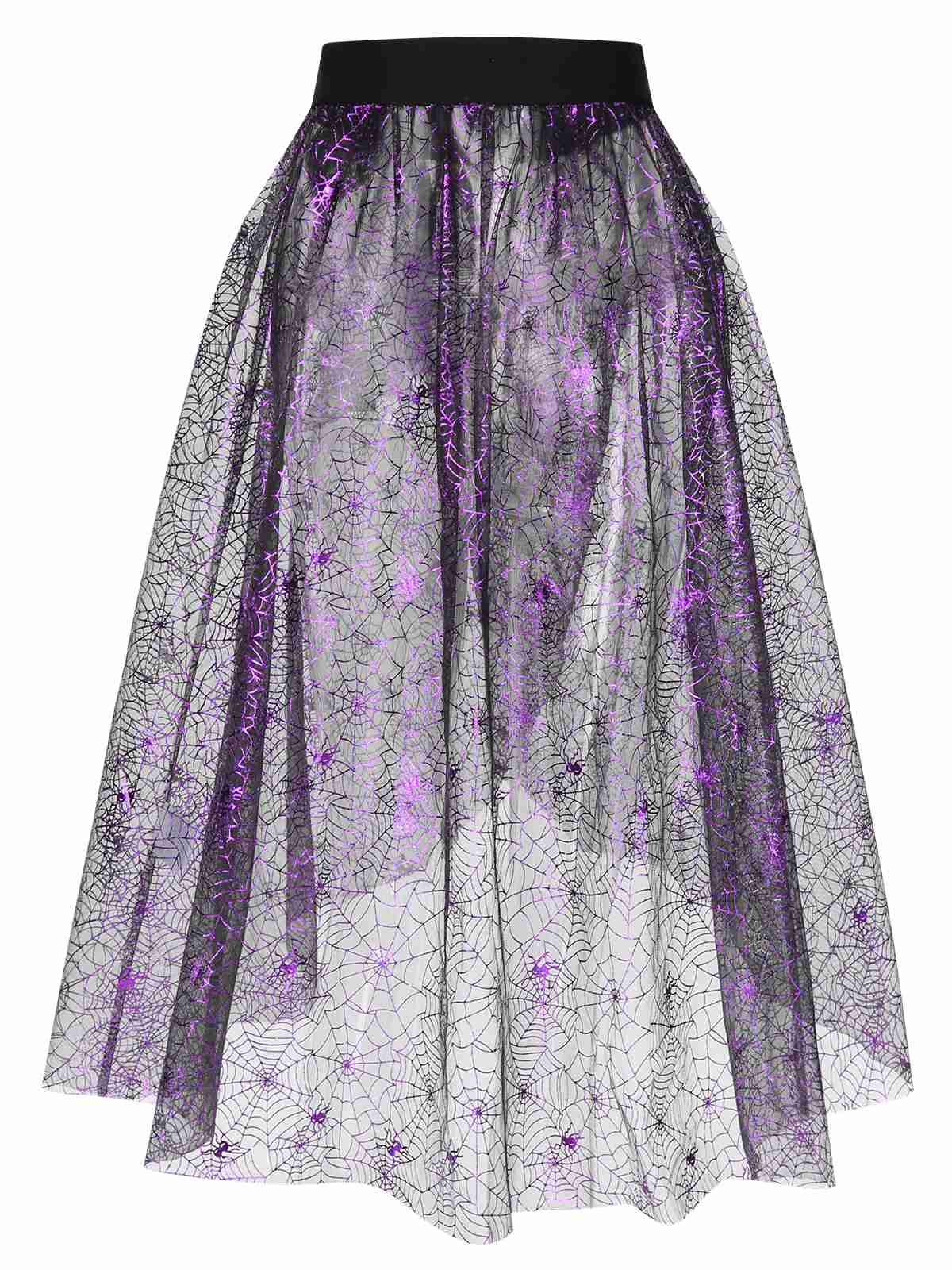 Lila 1950er Spinnennetz Masche Rock Vertuschung - Image 4