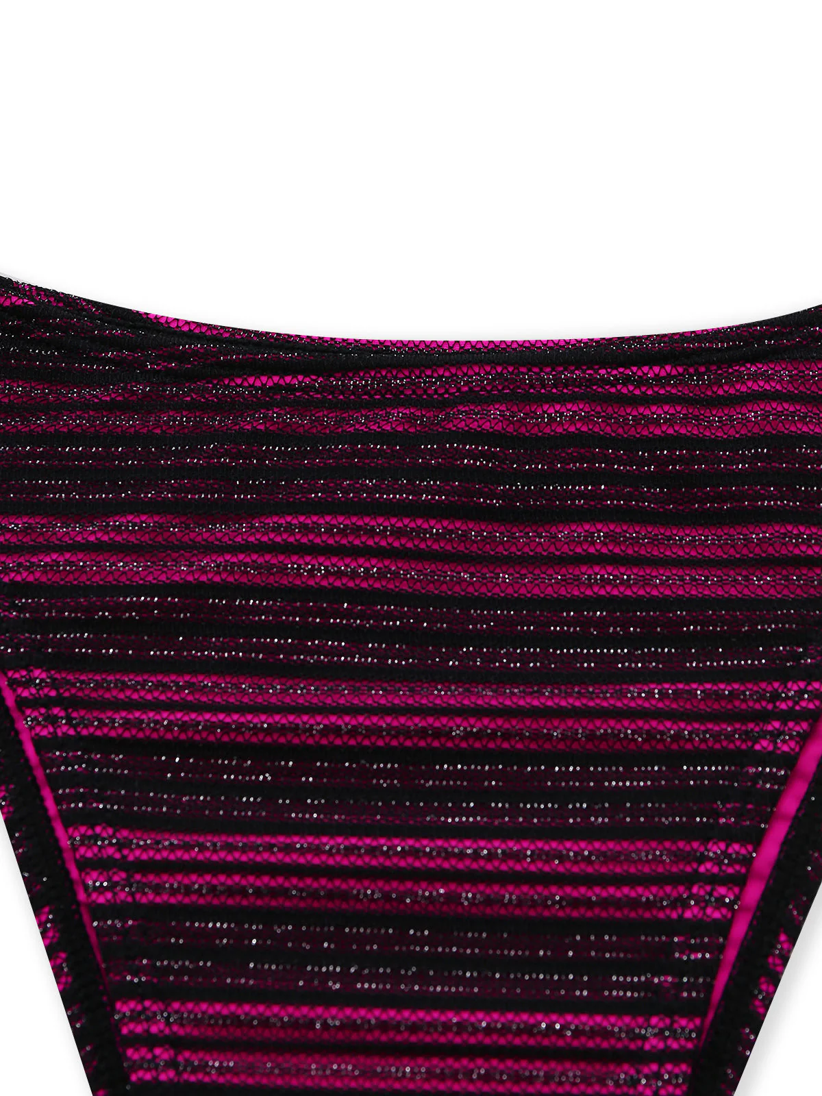 Lila 1960er Halter Streifen Schleife Bikini Set - Image 6