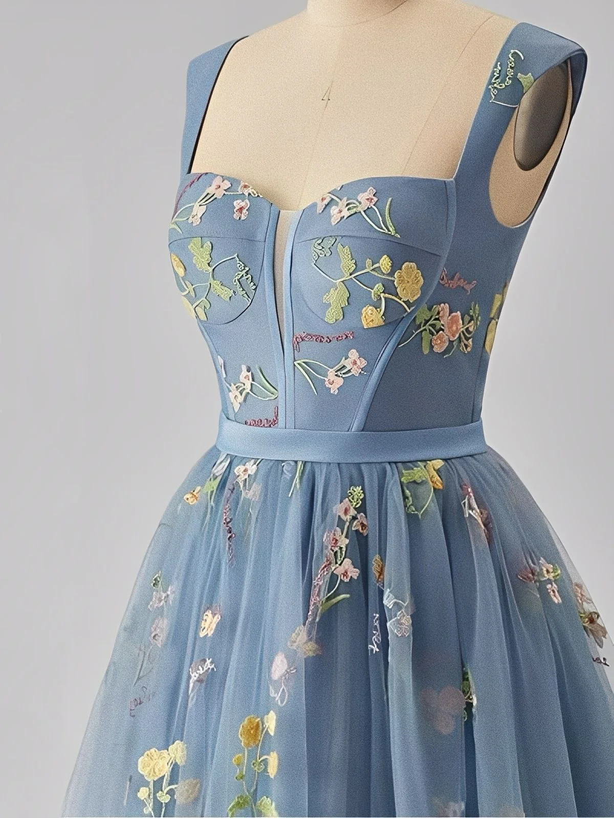 Schwarz 1970er Besticktes Blumen Spitze Mini Kleid - Image 9