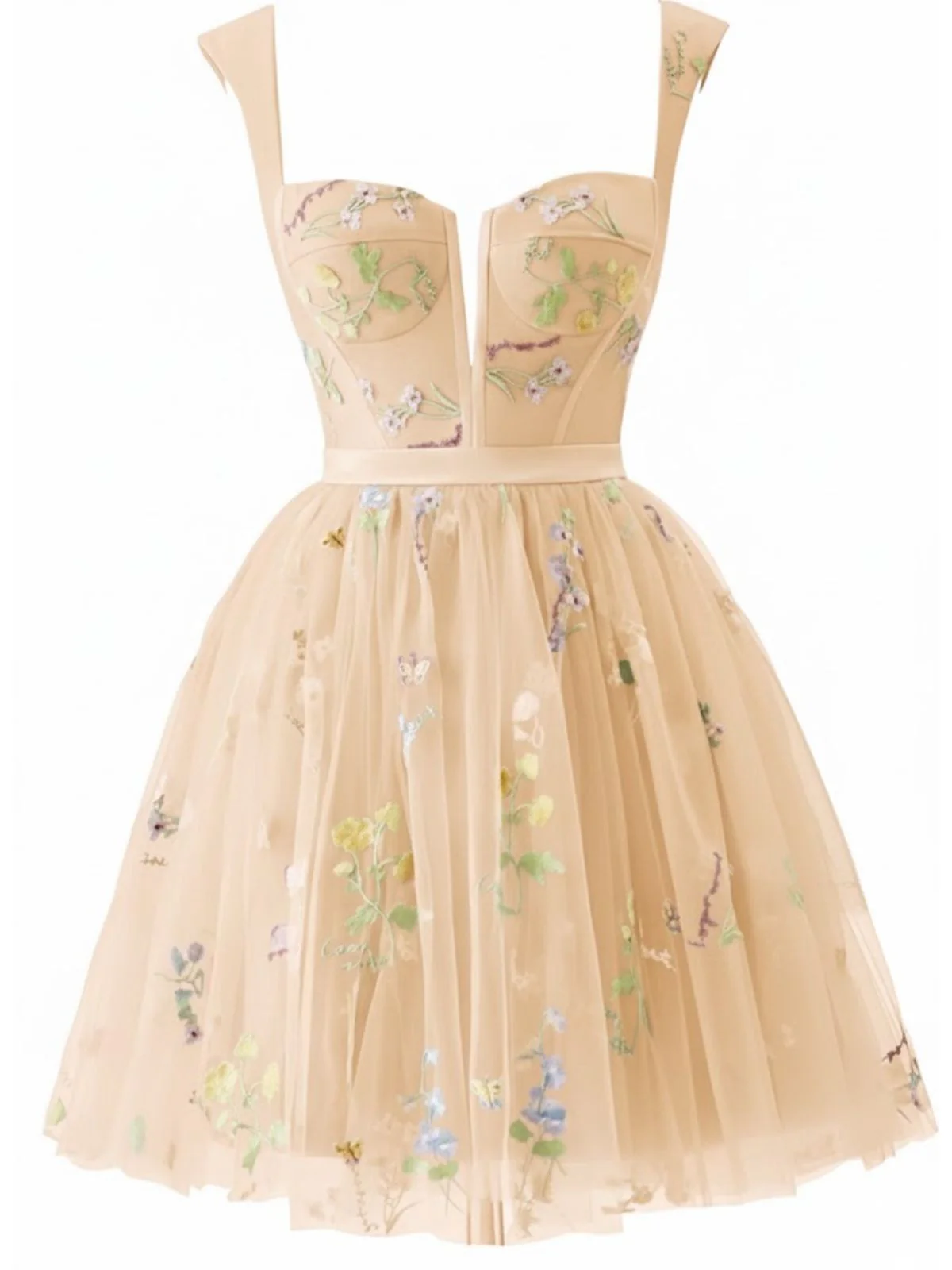 Schwarz 1970er Besticktes Blumen Spitze Mini Kleid - Image 13