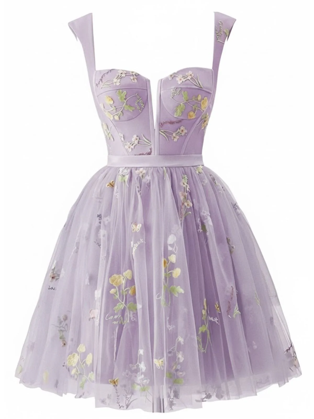 Schwarz 1970er Besticktes Blumen Spitze Mini Kleid - Image 12