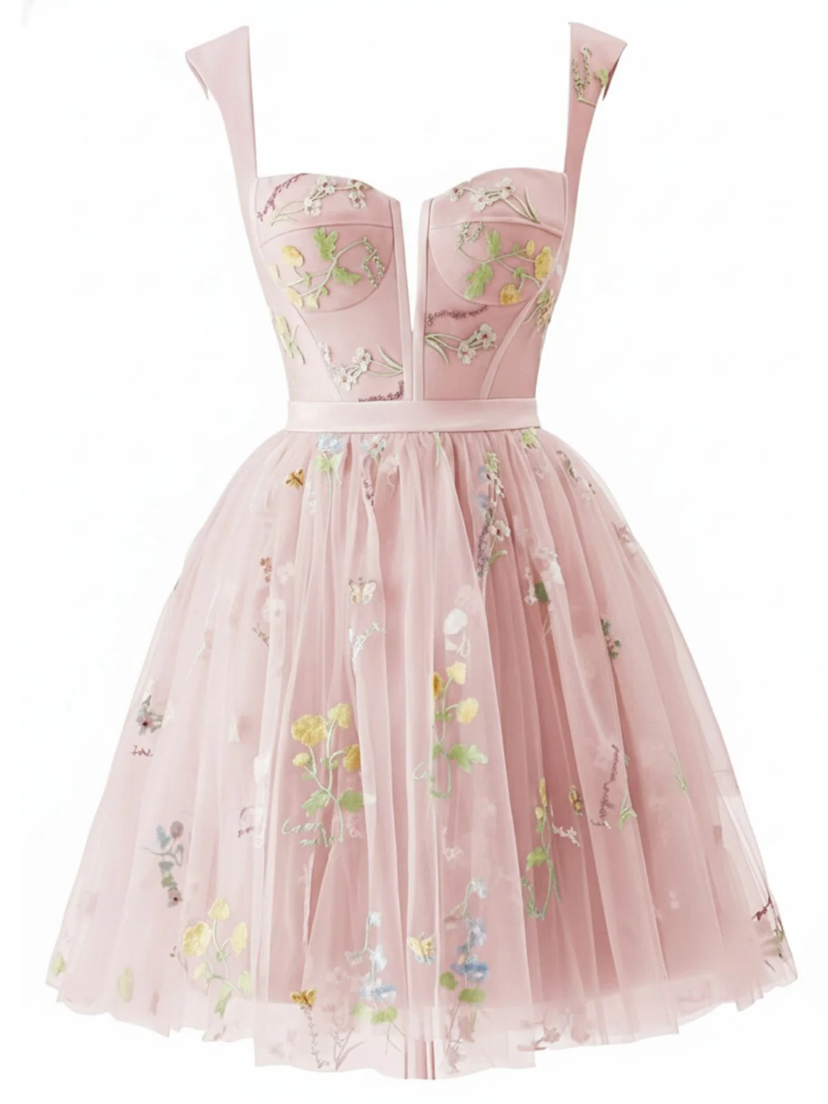 Schwarz 1970er Besticktes Blumen Spitze Mini Kleid - Image 11