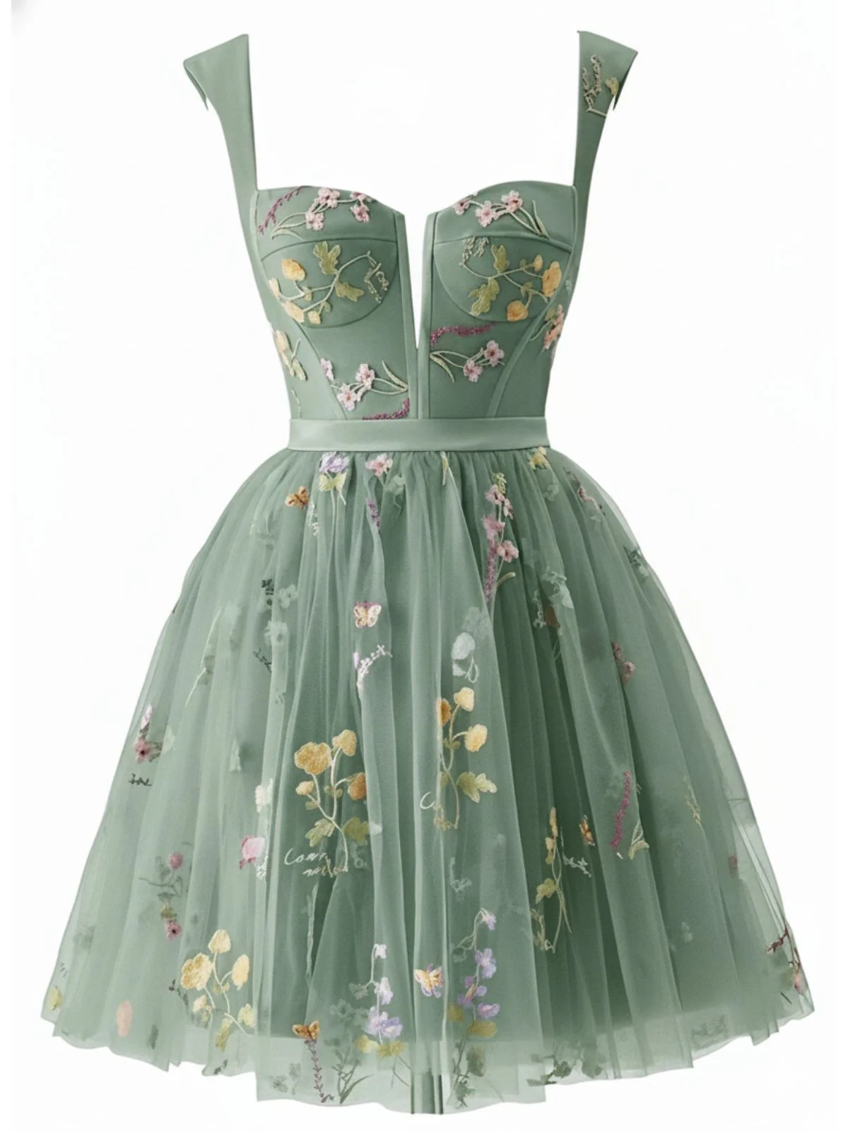 Schwarz 1970er Besticktes Blumen Spitze Mini Kleid - Image 10