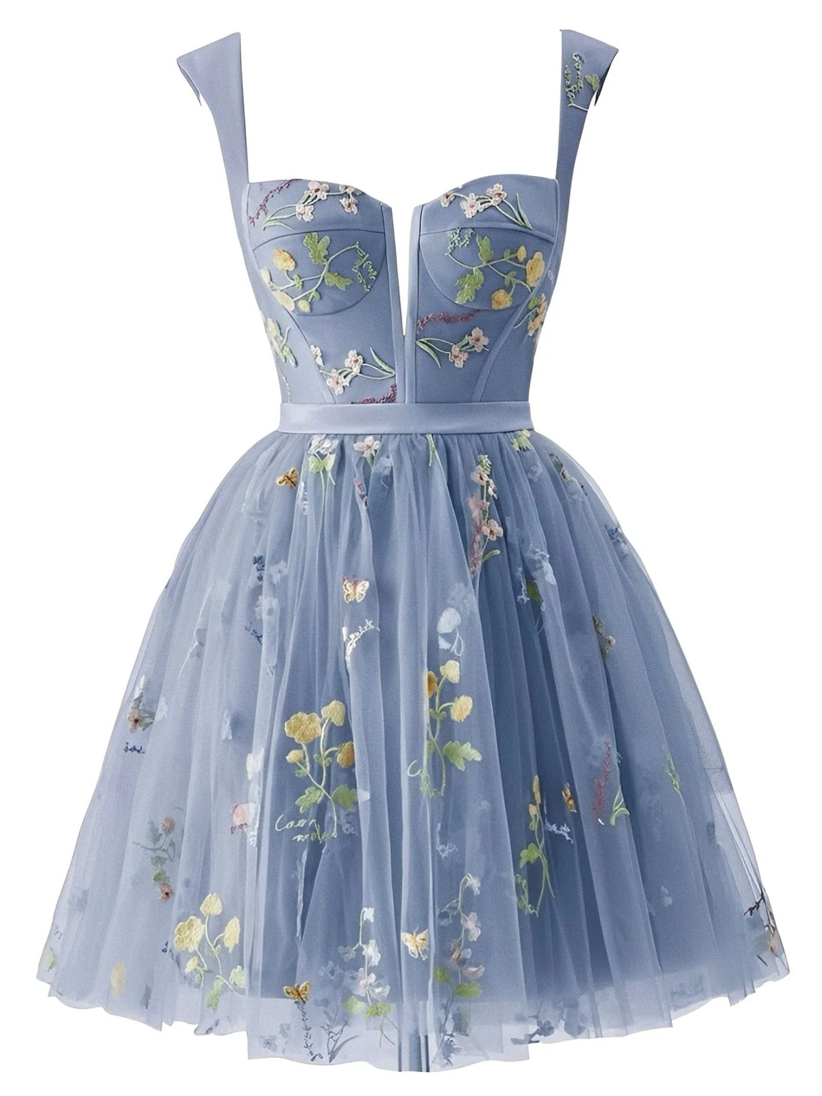 Schwarz 1970er Besticktes Blumen Spitze Mini Kleid - Image 5