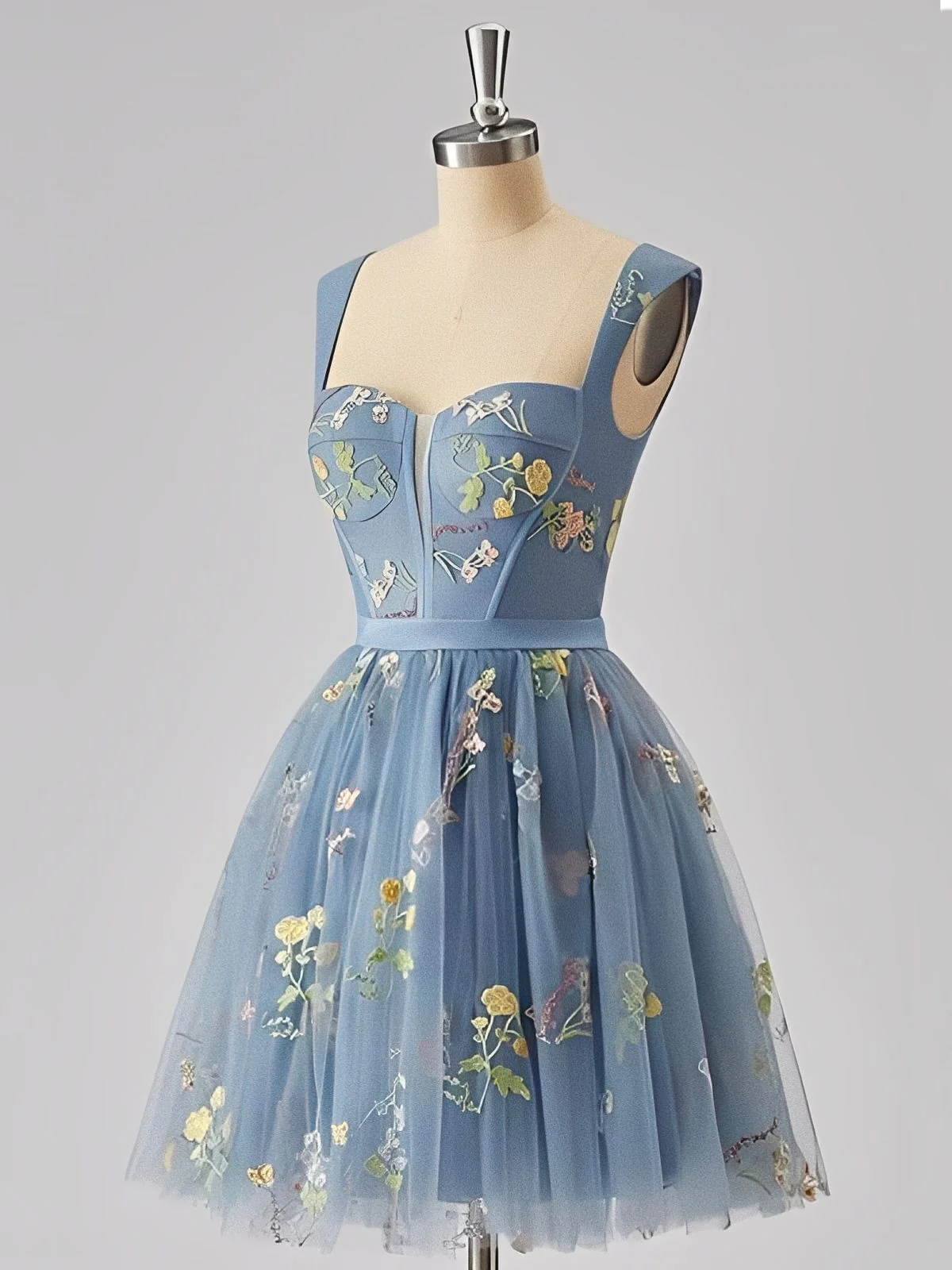 Schwarz 1970er Besticktes Blumen Spitze Mini Kleid - Image 7