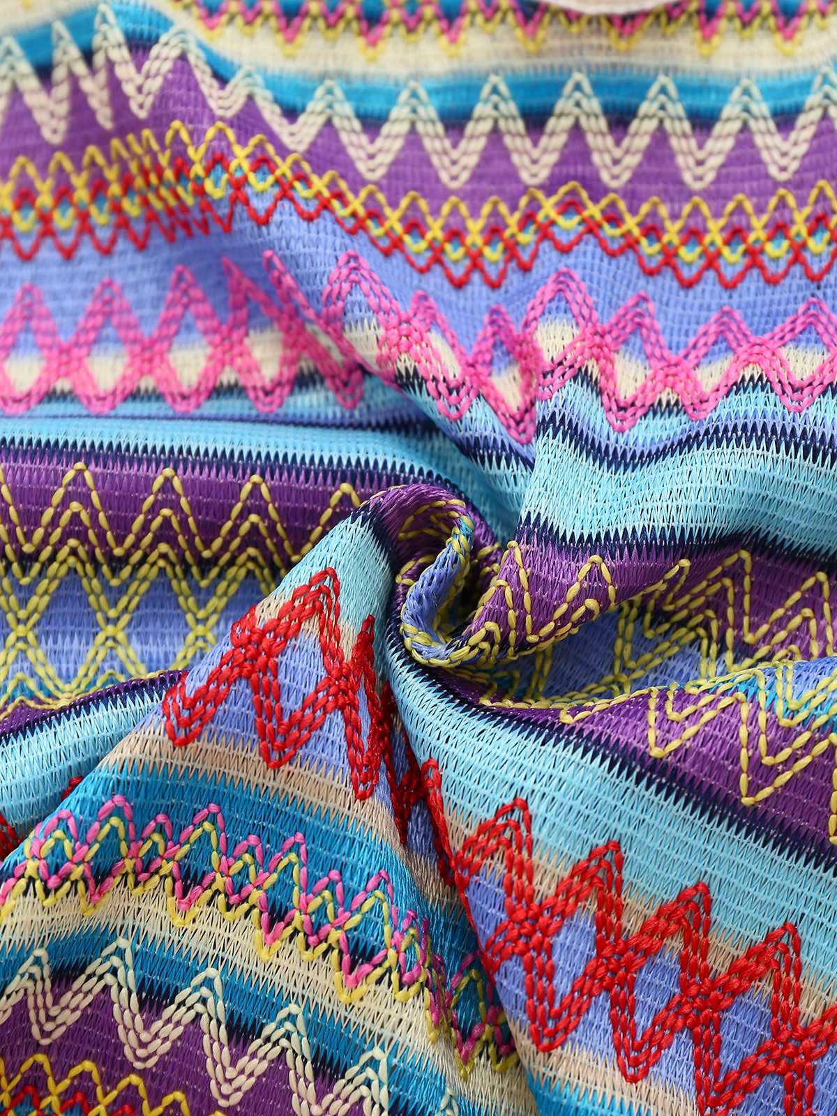 Lila 1970er Spaghetti Träger Boho Kordelzug Kleid - Image 6