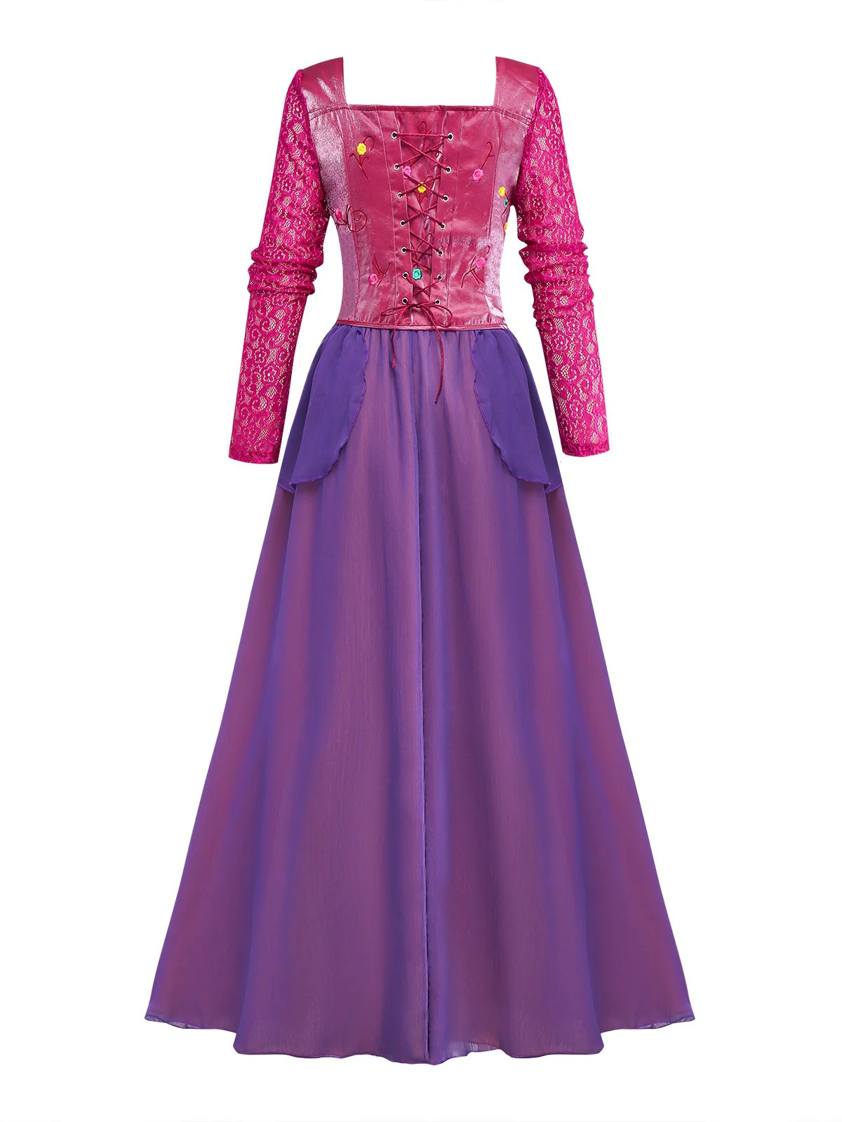 Lila 2PCS 1930er Hocus Pocus Spitze Blumen Top & Rock - Image 2