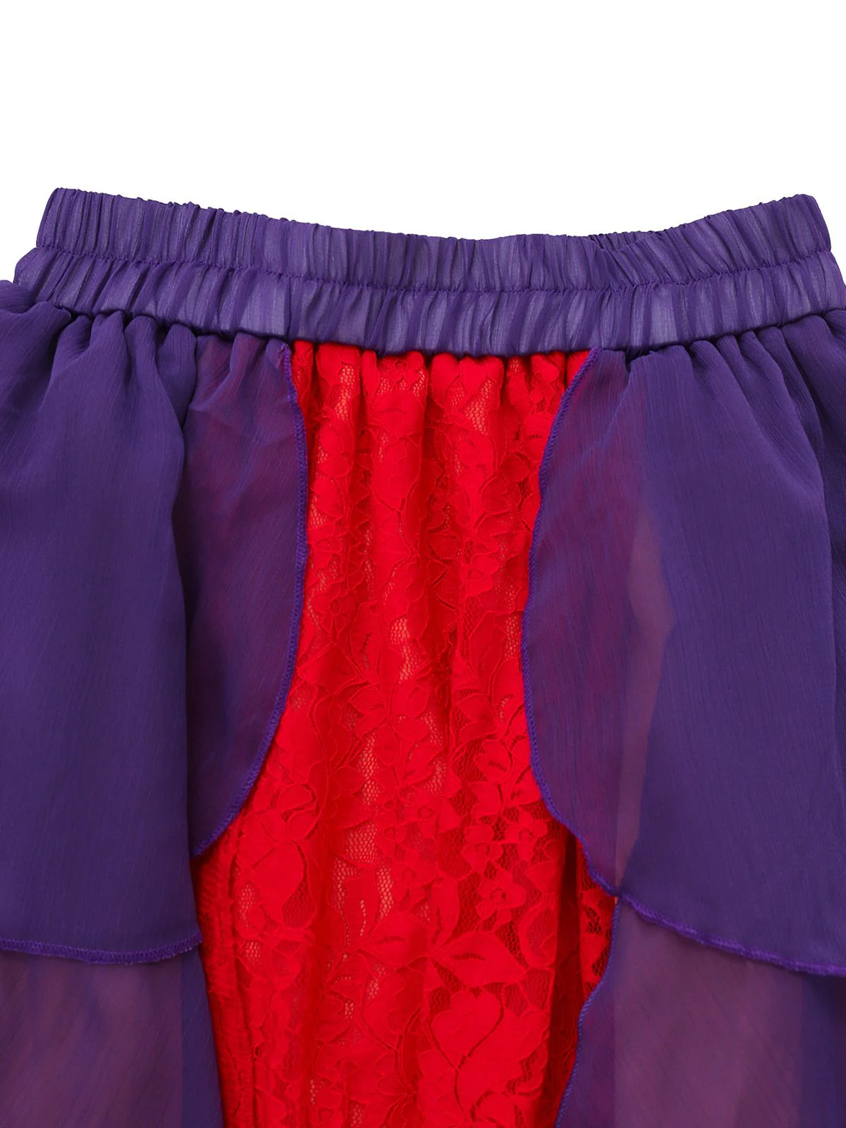 Lila 2PCS 1930er Hocus Pocus Spitze Blumen Top & Rock - Image 4