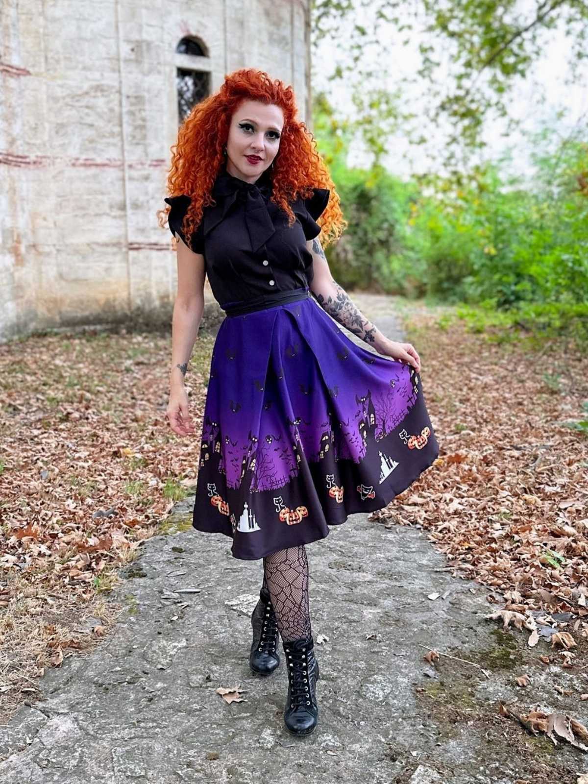 LILA HALLOWEEN PATCHWORK SWING KLEID - Image 2