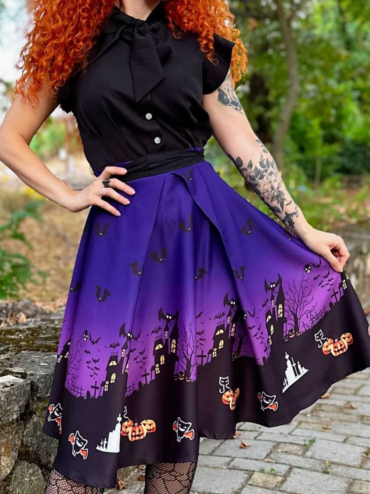 LILA HALLOWEEN PATCHWORK SWING KLEID - Image 3