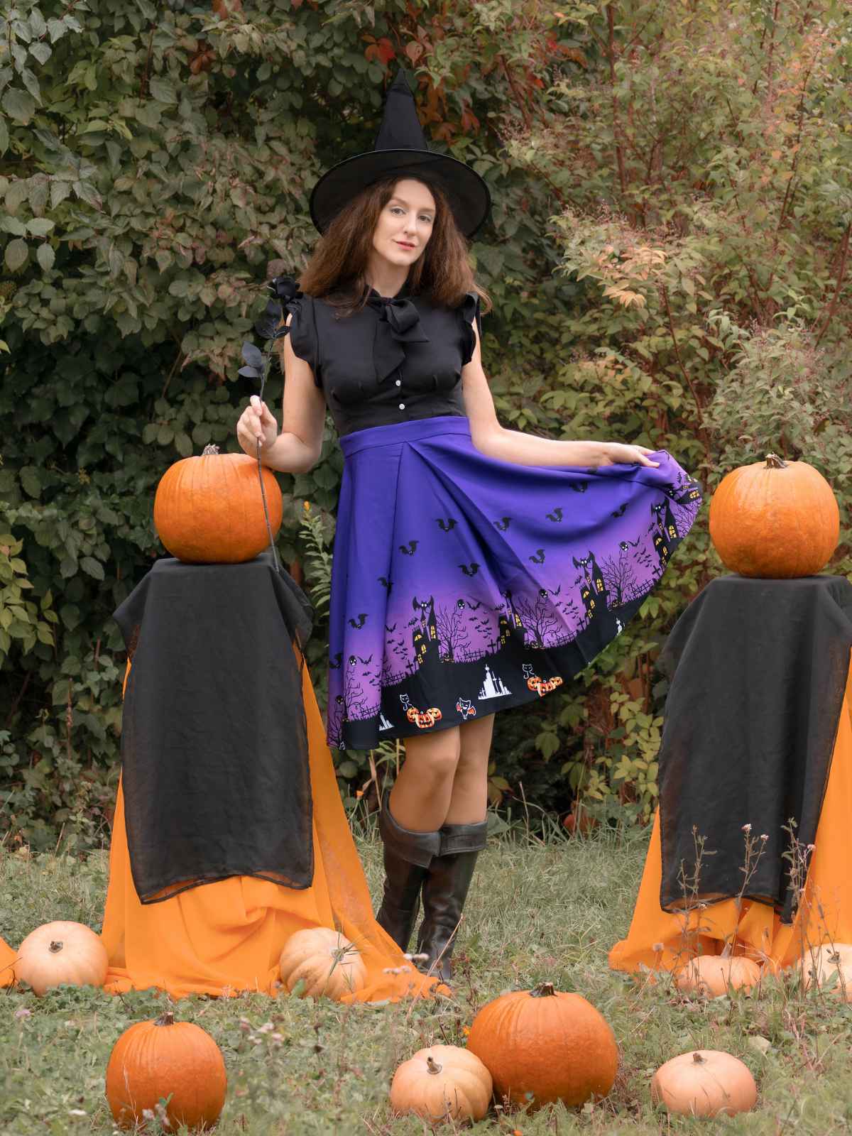 LILA HALLOWEEN PATCHWORK SWING KLEID - Image 2