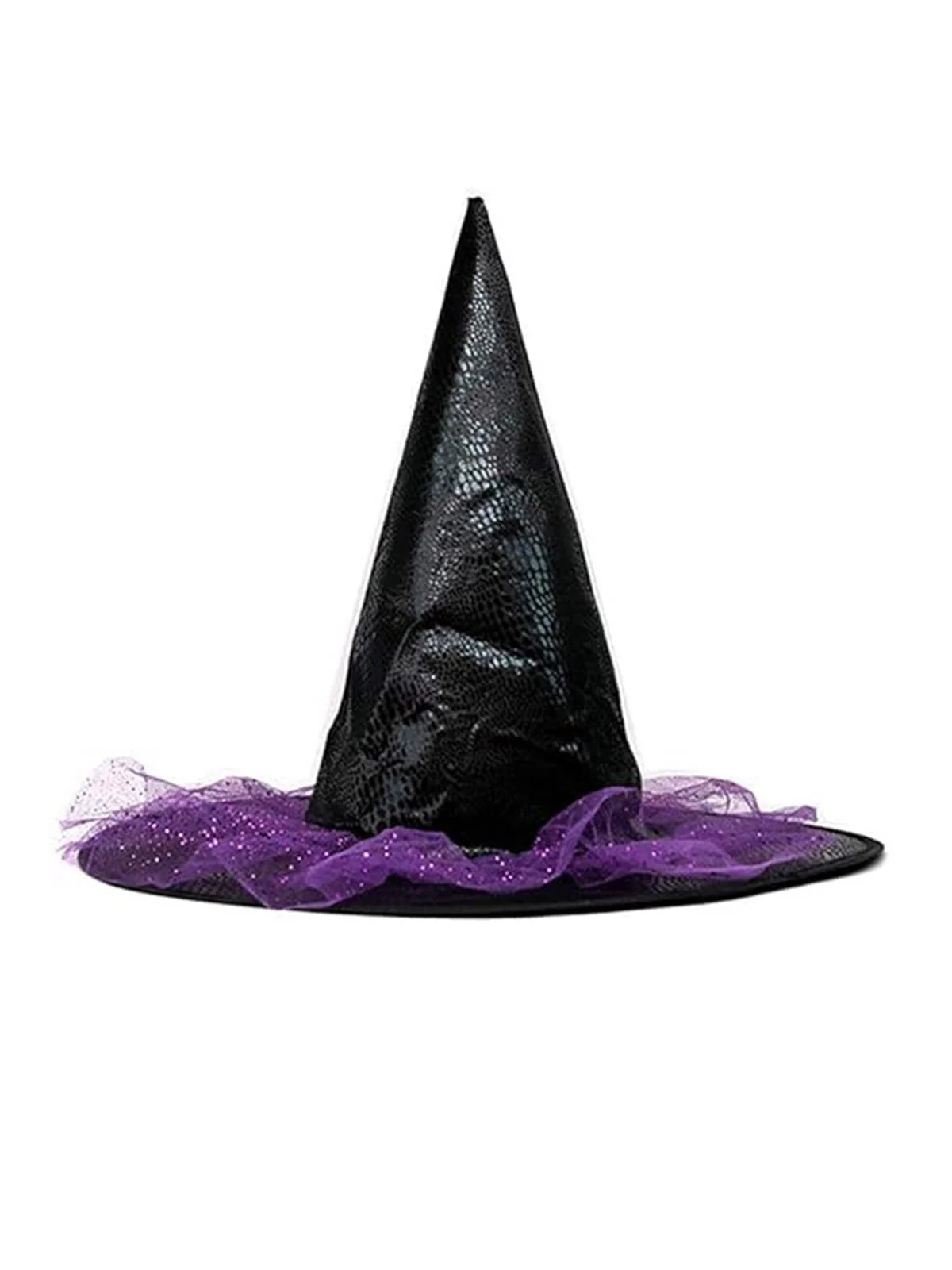 Lila Spitzer Halloween Leder Hexen Hut - Image 4