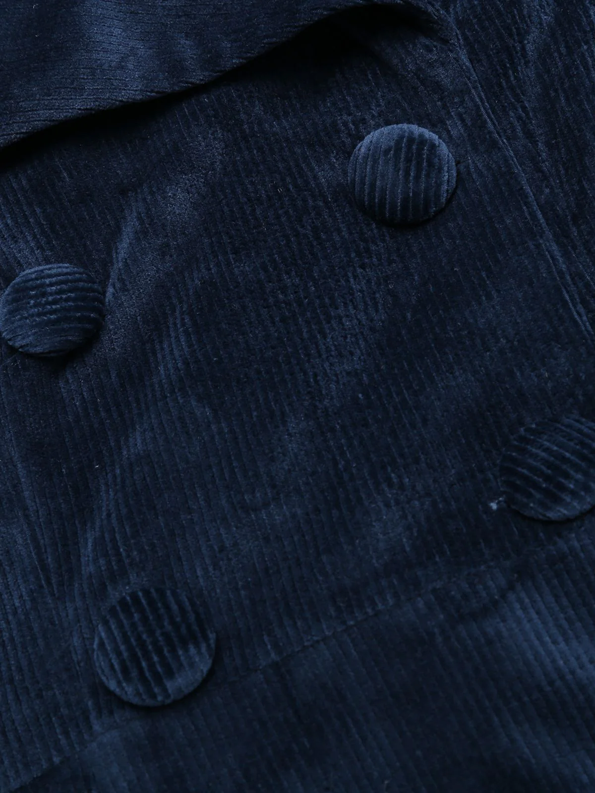 Marineblau 1950er Samt Lang Mantel - Image 8