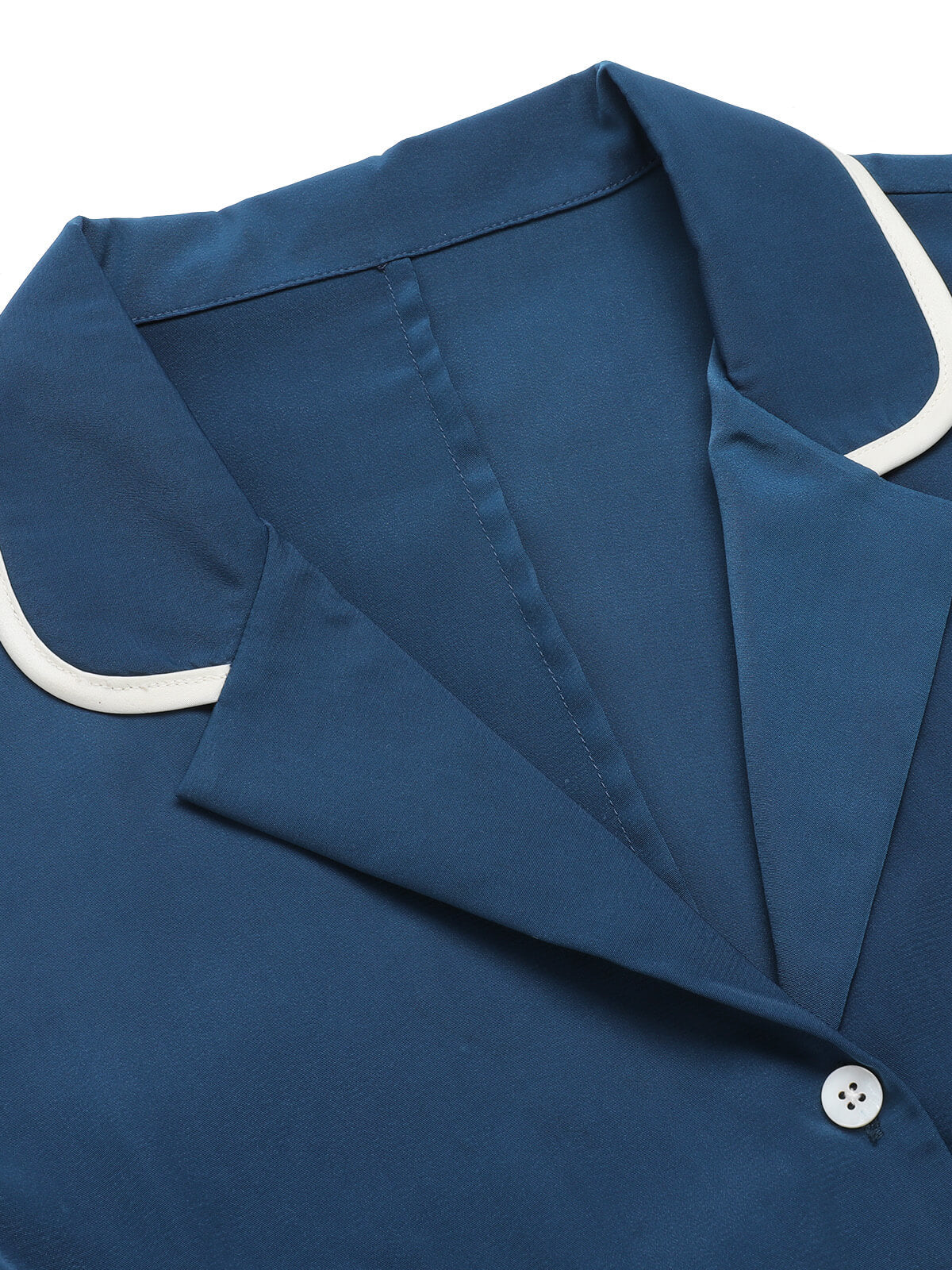 Marineblau 1960er ärmelloses Revers Gürtel Kleid - Image 5